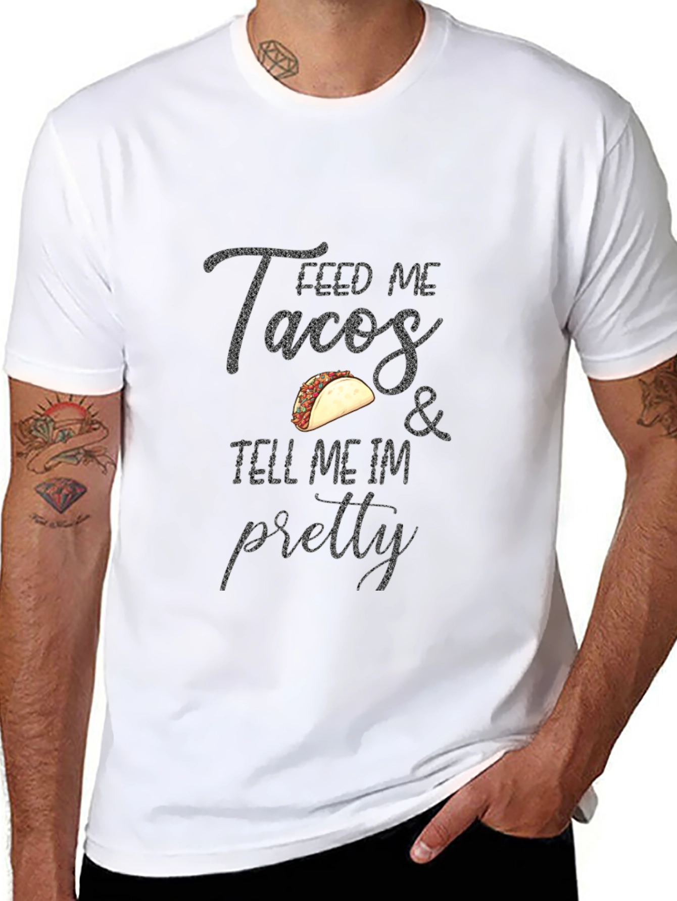 Feed Me Tacos Graphic Tee - Black T-Shirt
