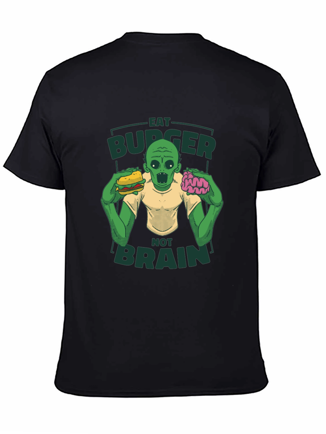 Eat Burger Not Brains Zombie T-Shirt