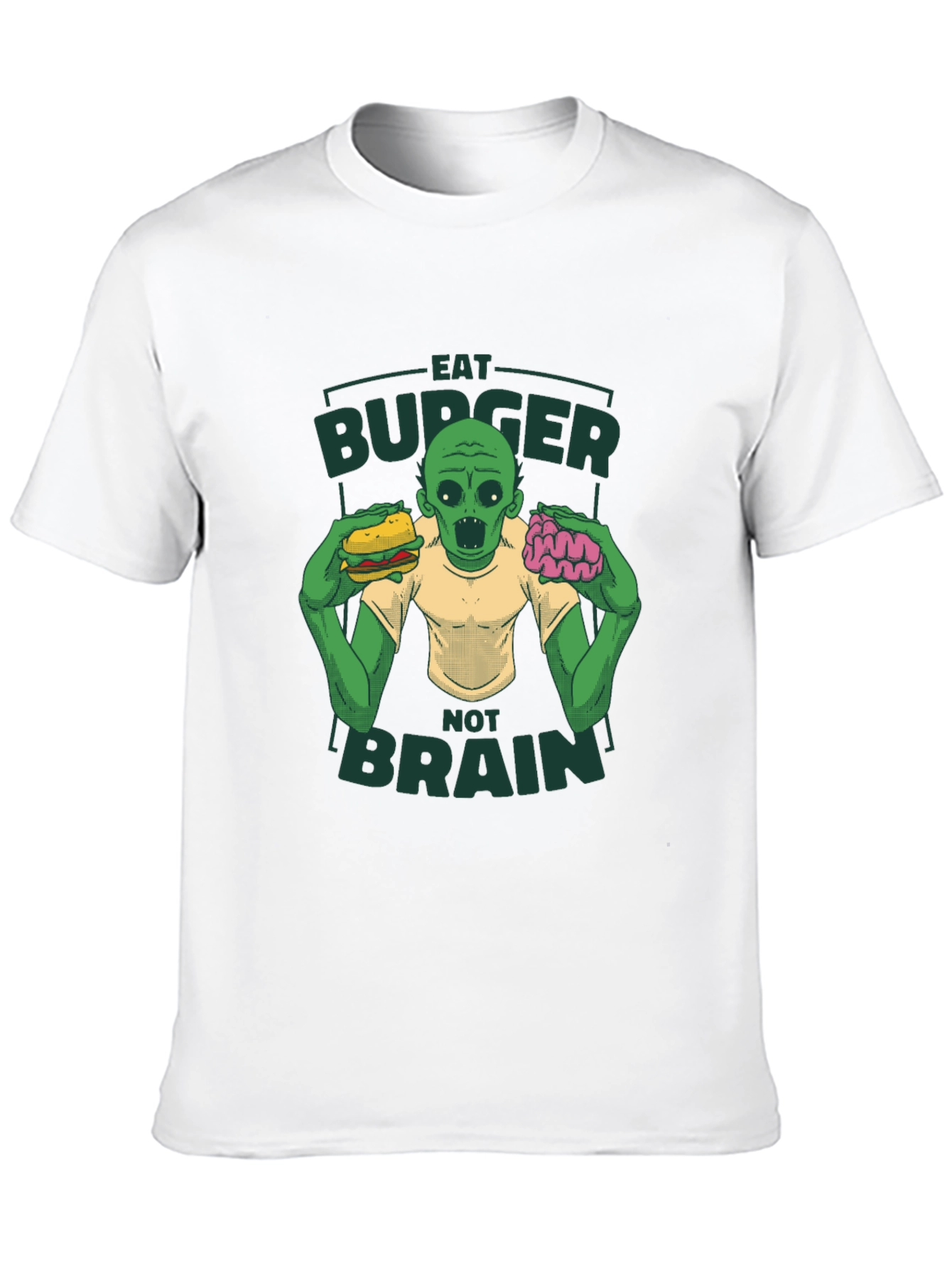 Eat Burger Not Brains Zombie T-Shirt