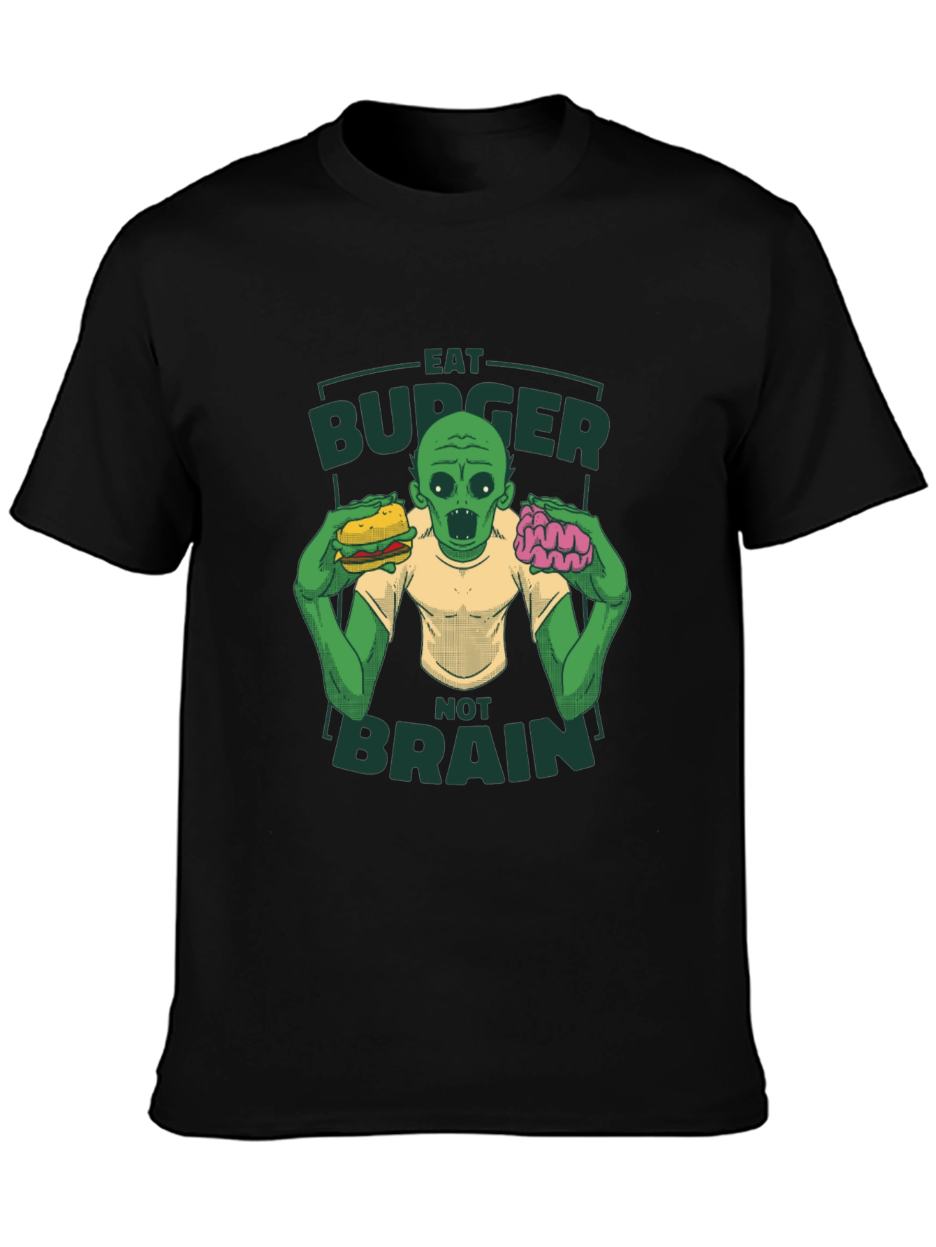 Eat Burger Not Brains Zombie T-Shirt