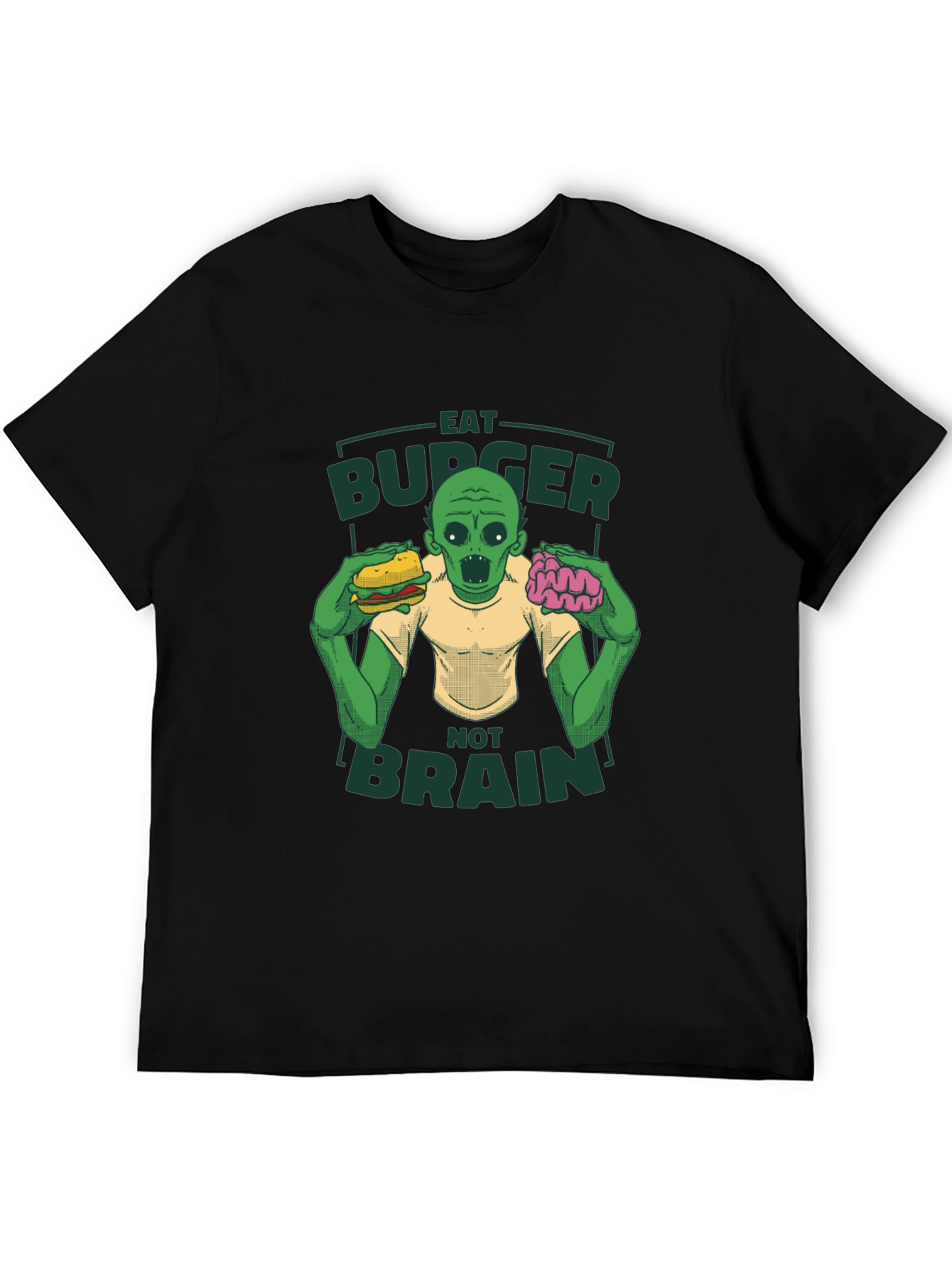 Eat Burger Not Brains Zombie T-Shirt
