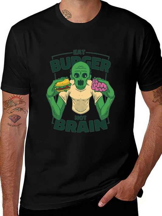 Eat Burger Not Brains Zombie T-Shirt