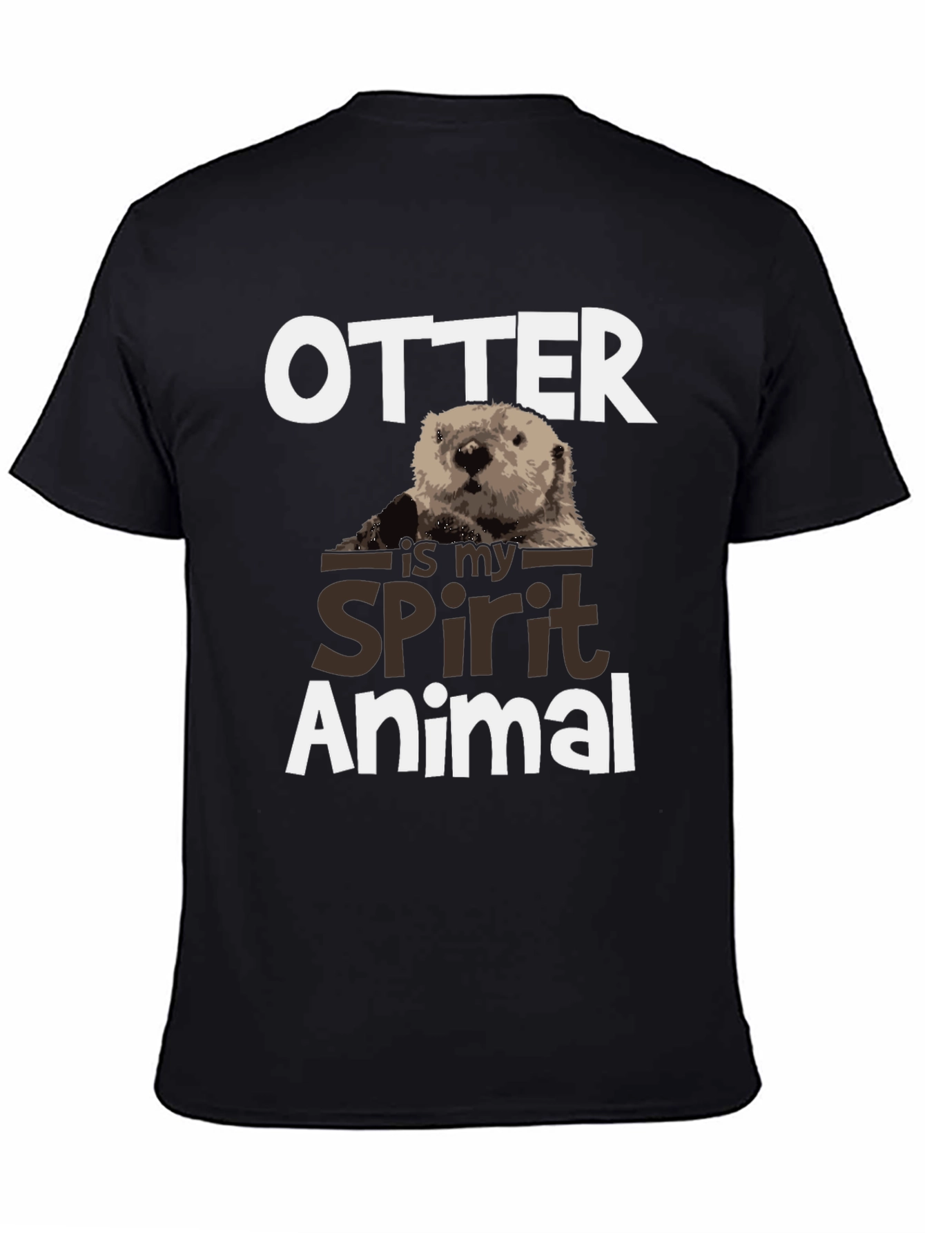 Otter Spirit Animal Graphic Tee - Black