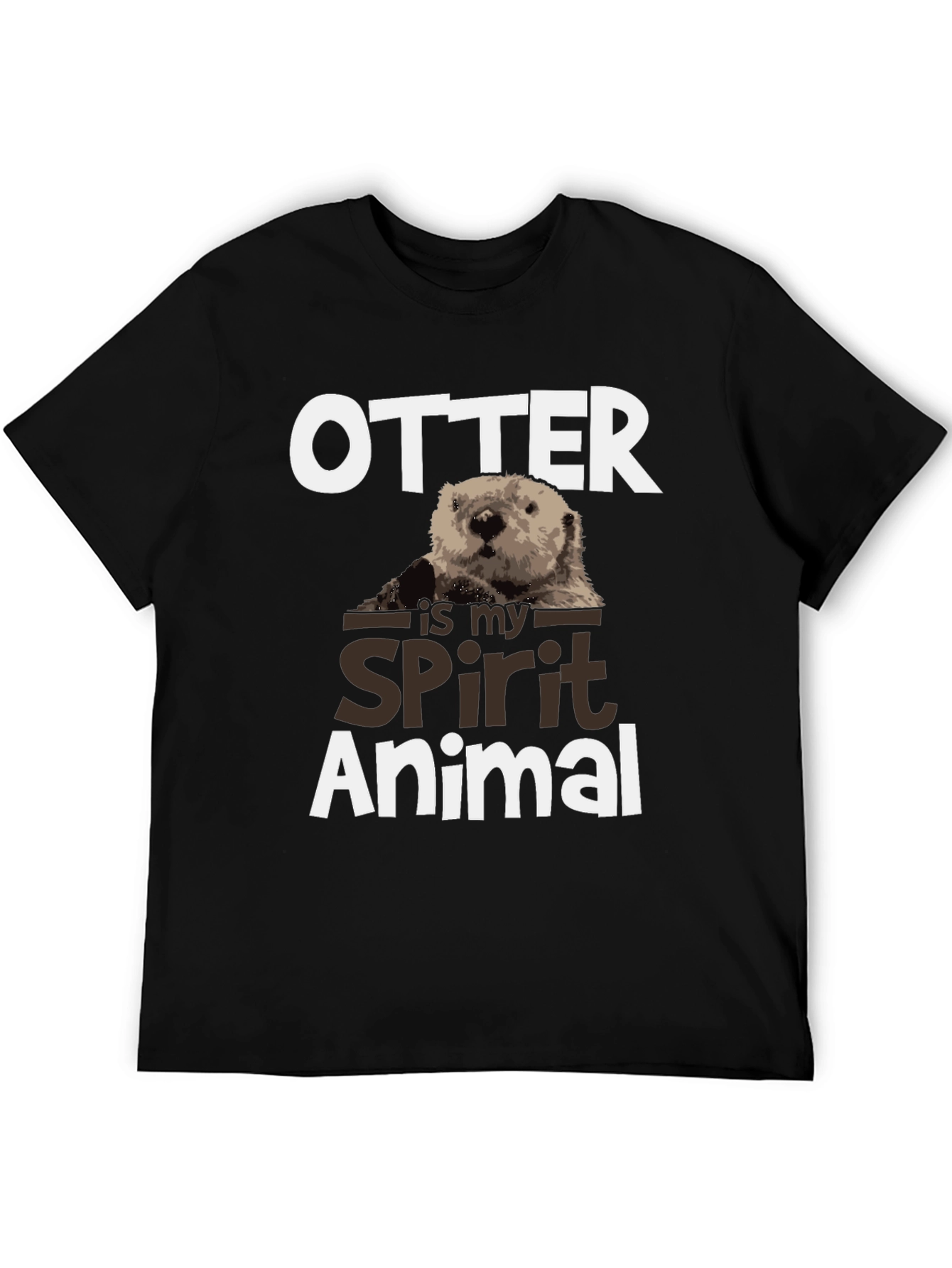 Otter Spirit Animal Graphic Tee - Black