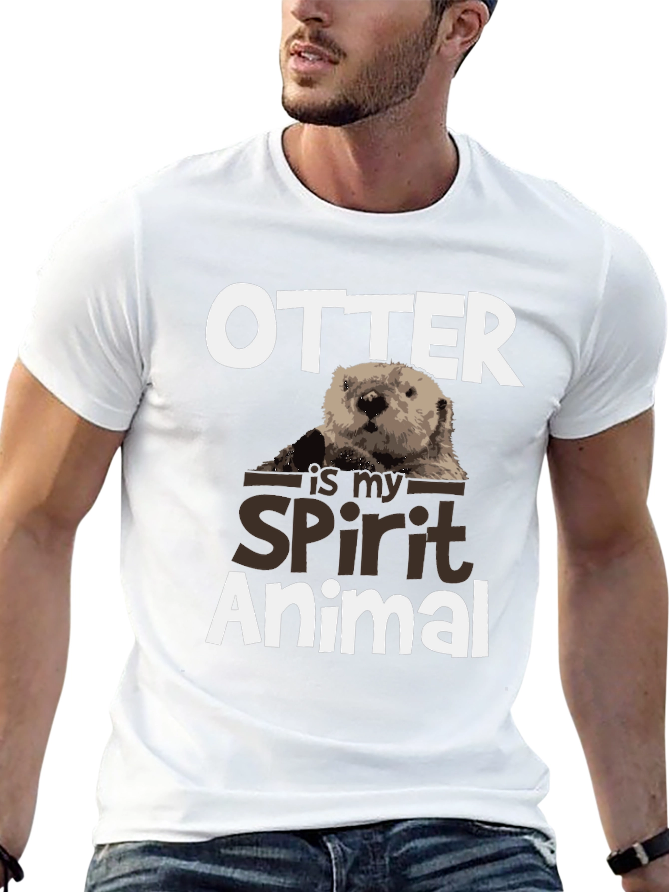 Otter Spirit Animal Graphic Tee - Black