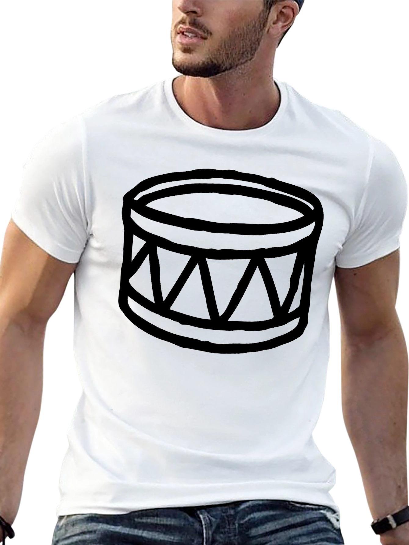 Drum Graphic Tee - Black Casual Shirt