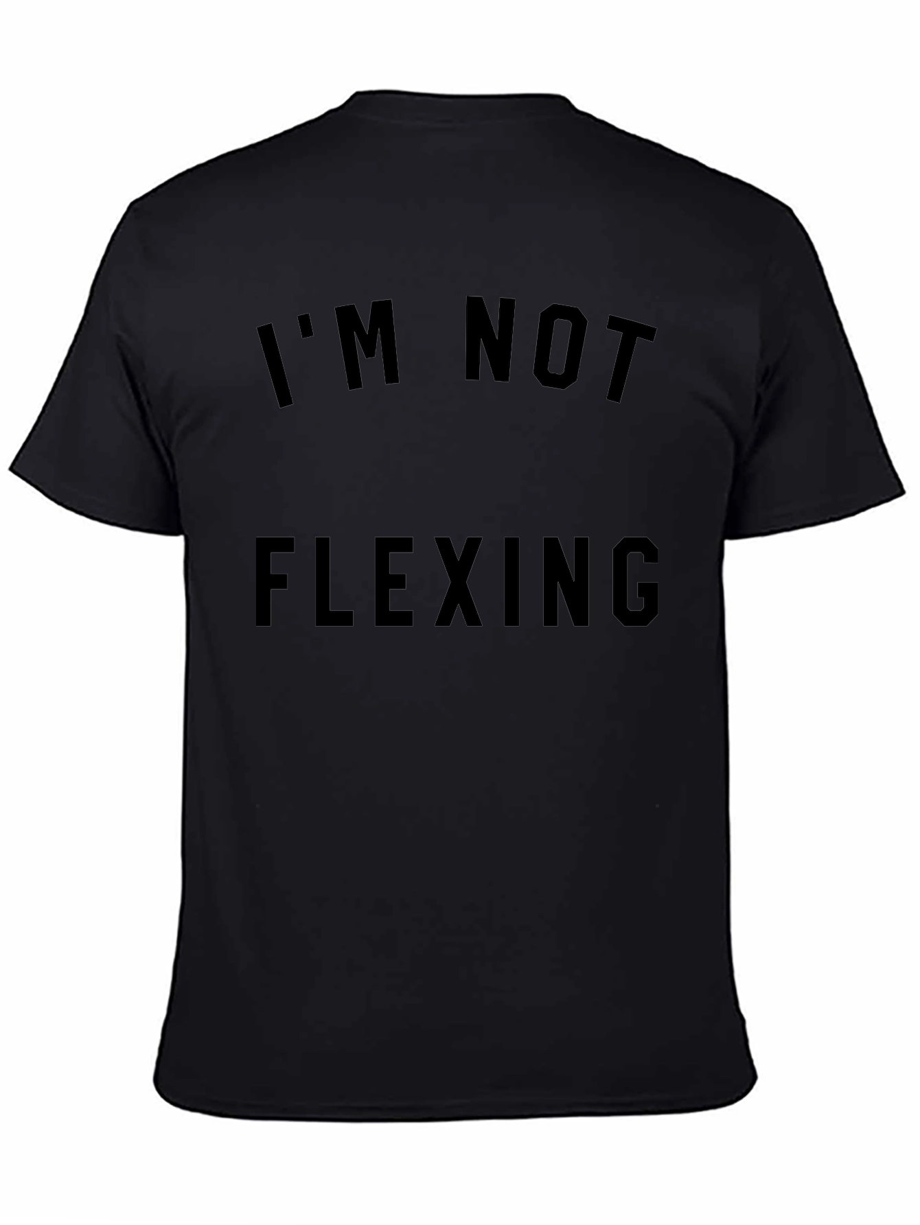 Mens Im Not Flexing Graphic Tee - Black