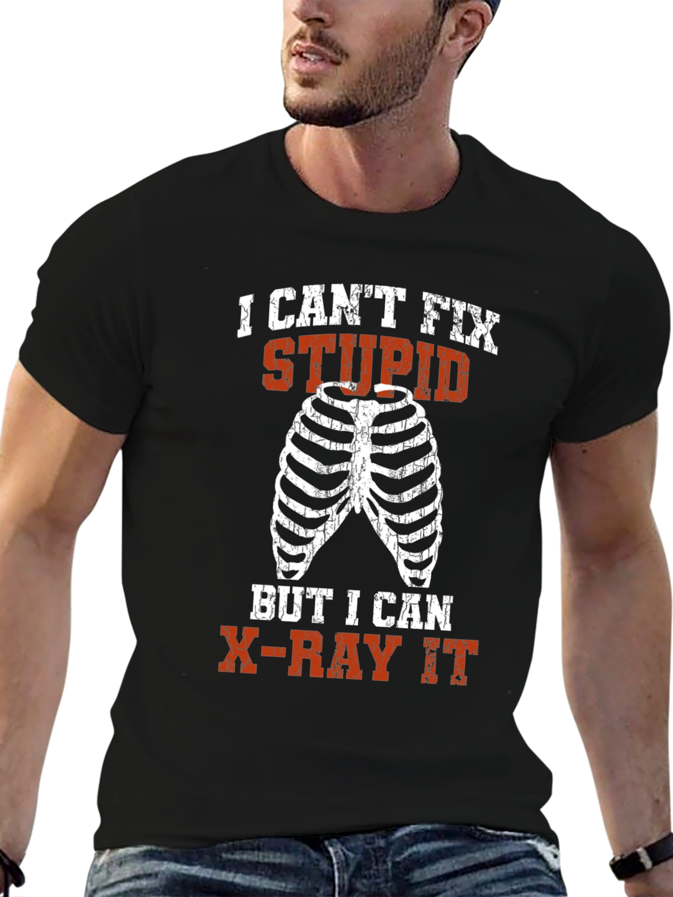 Funny Radiology T-Shirt: X-Ray Rib Cage Graphic