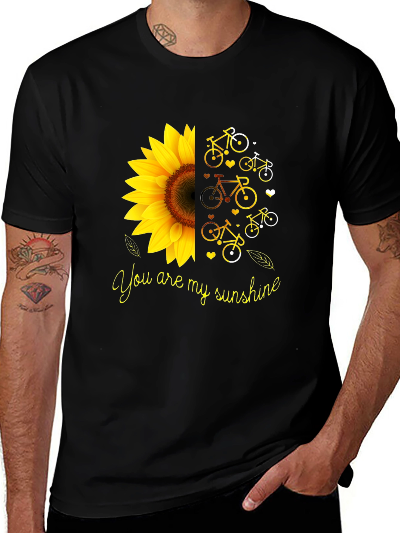 You Are My Sunshine Sunflower Bike Graphic T-Shirt