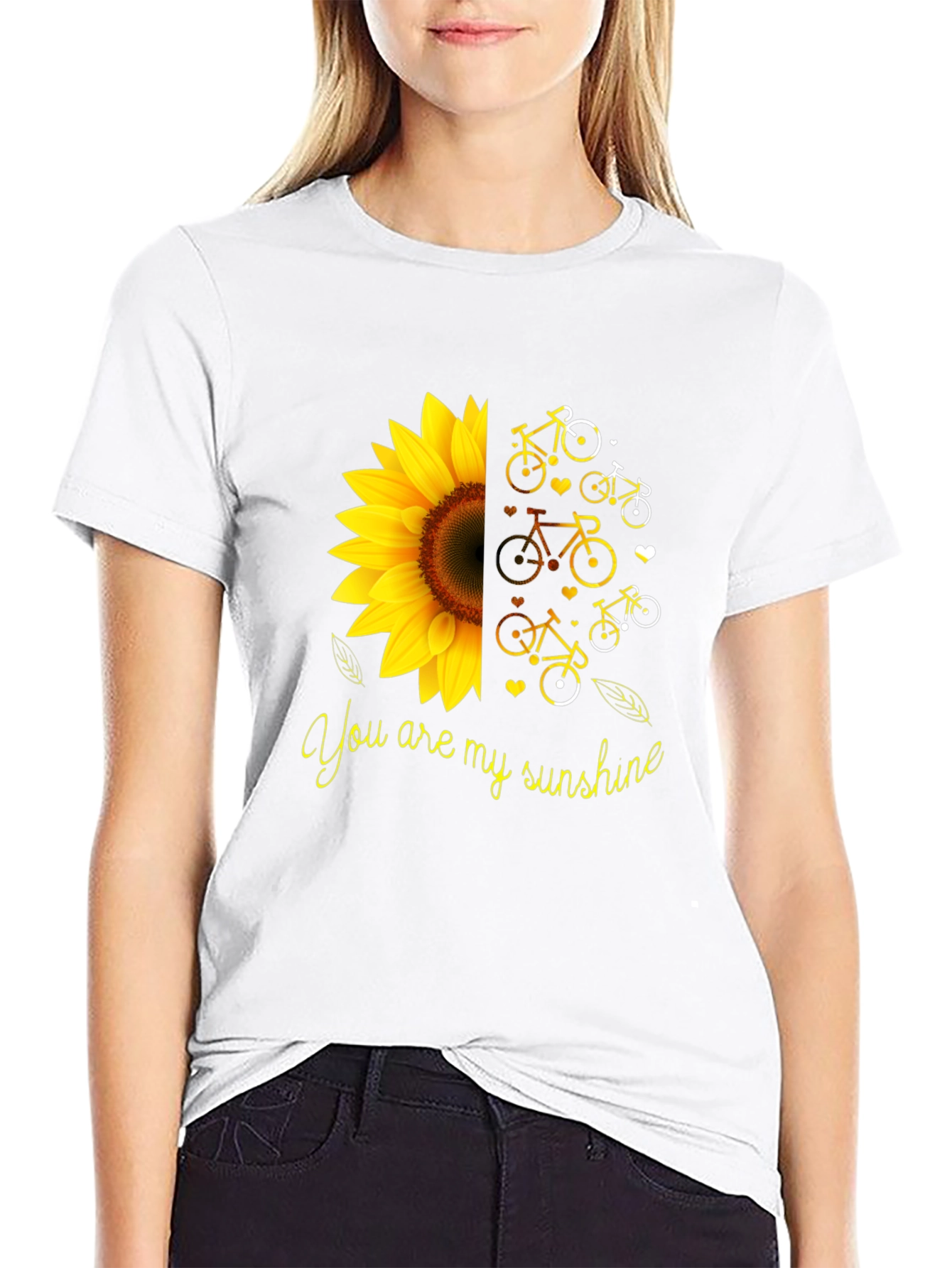 You Are My Sunshine Sunflower Bike Graphic T-Shirt