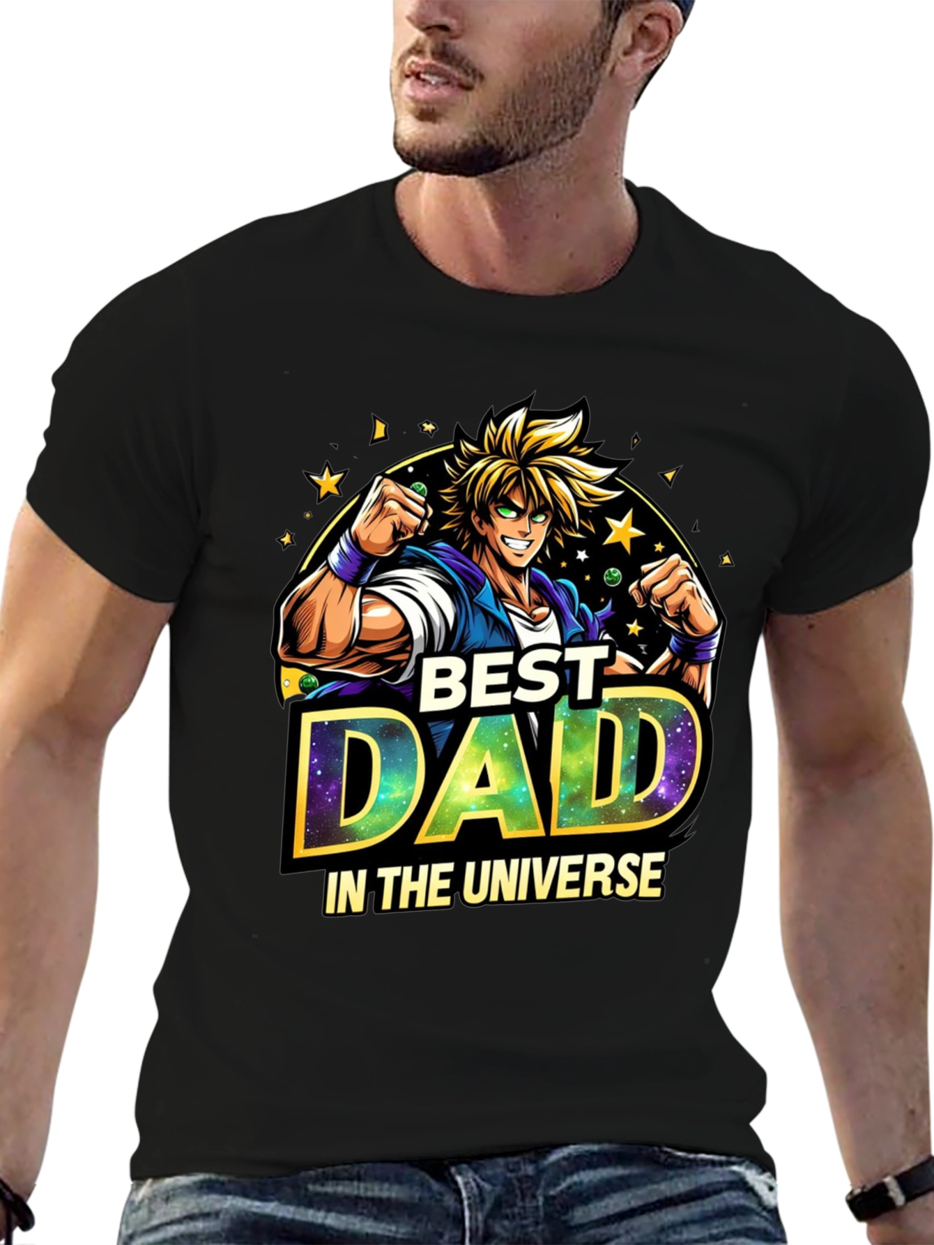 Best Dad in the Universe Anime Style T-Shirt