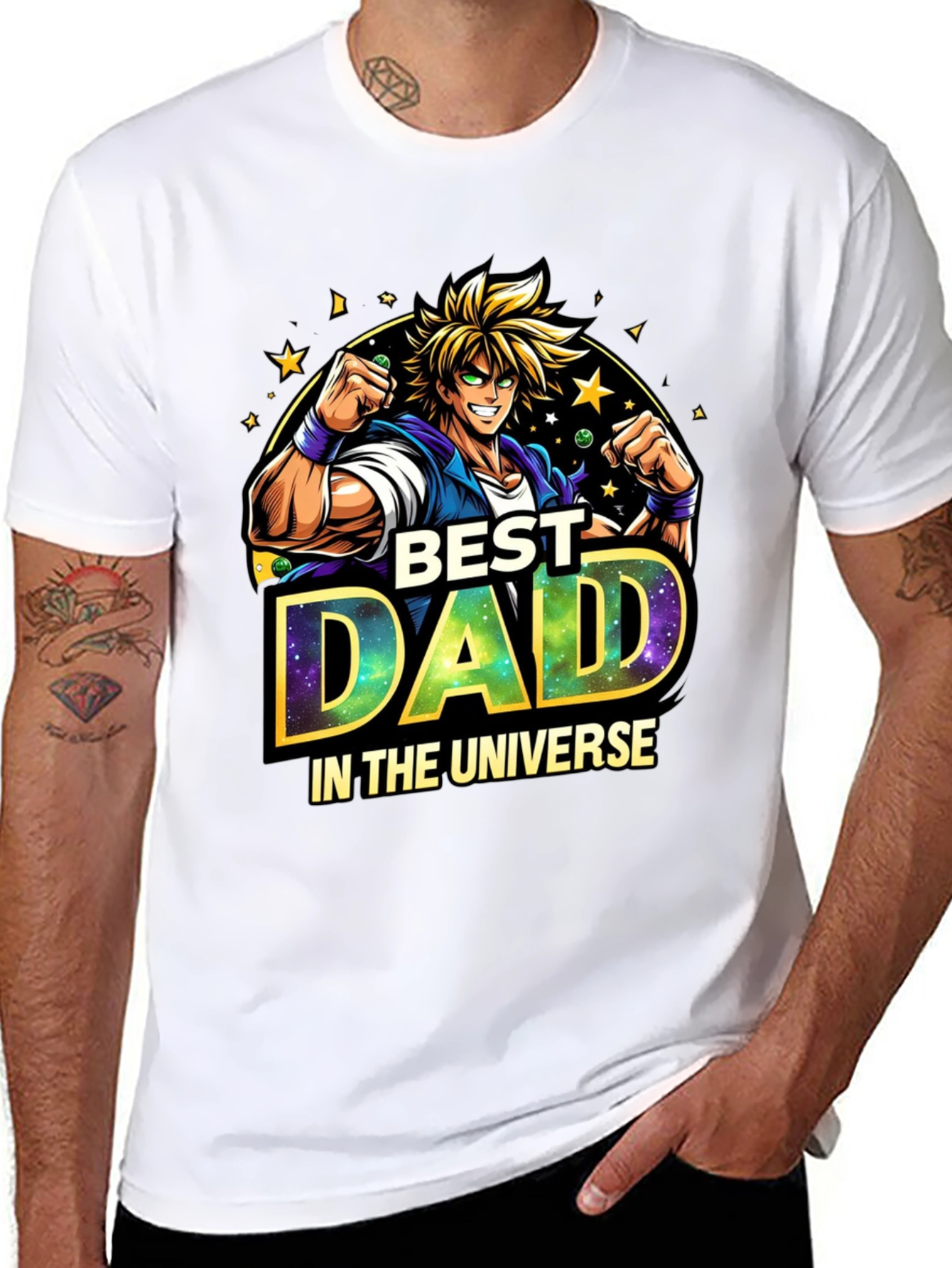Best Dad in the Universe Anime Style T-Shirt