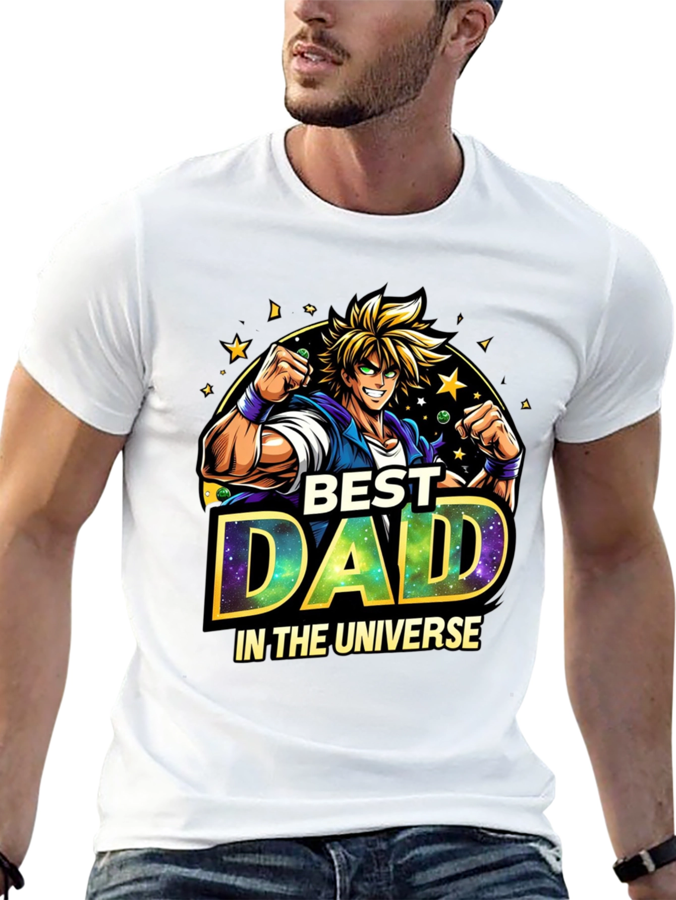 Best Dad in the Universe Anime Style T-Shirt