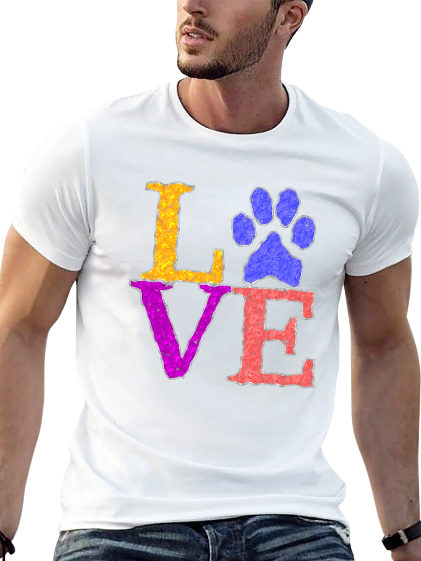 Love Paw Print T-Shirt - Pet Lover Tee