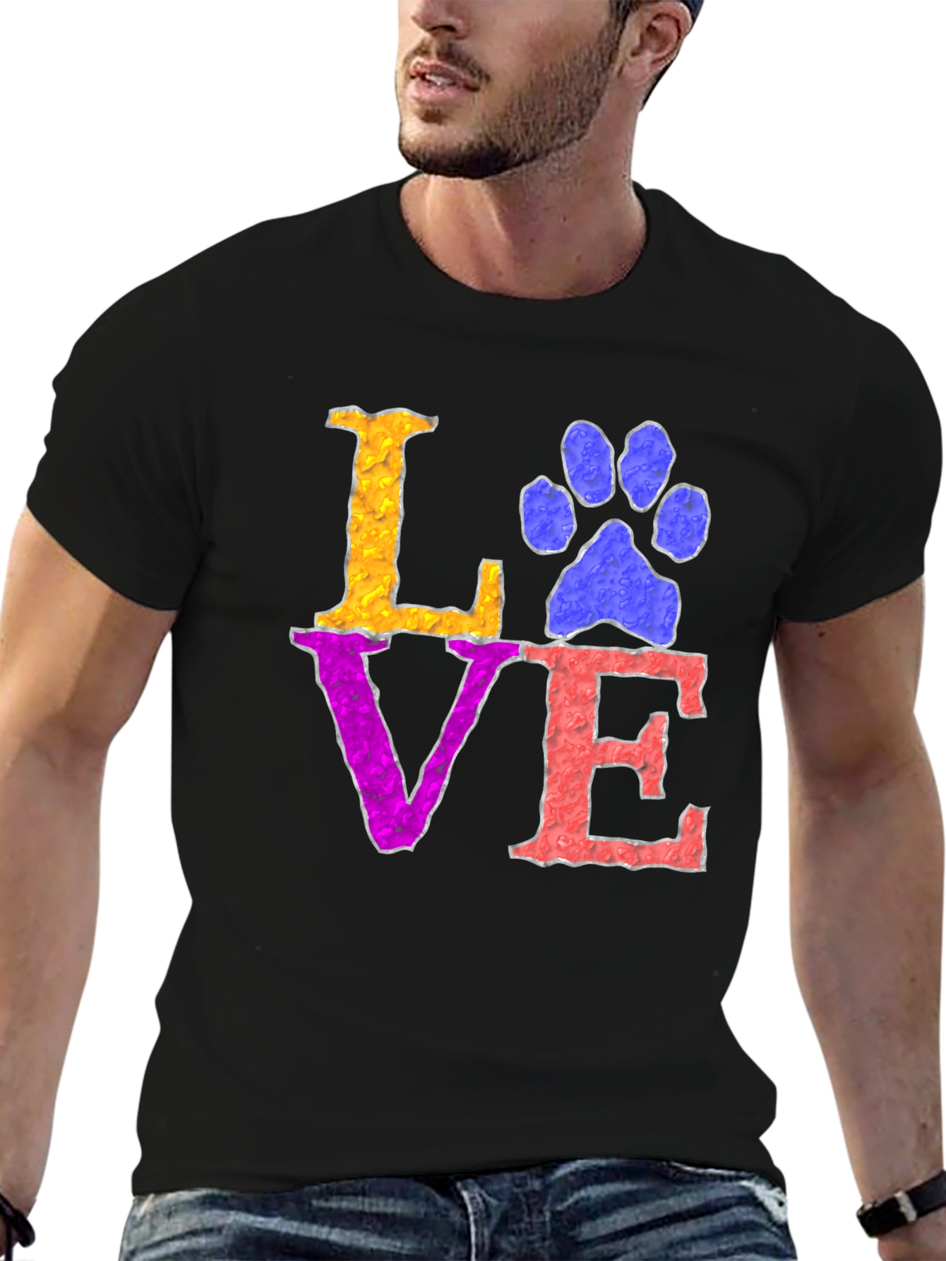 Love Paw Print T-Shirt - Pet Lover Tee