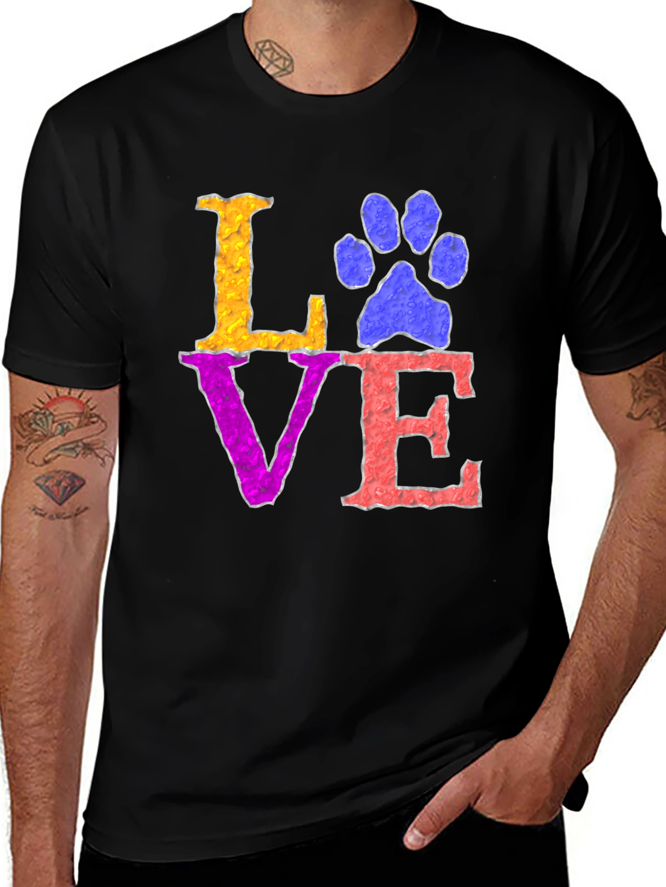 Love Paw Print T-Shirt - Pet Lover Tee