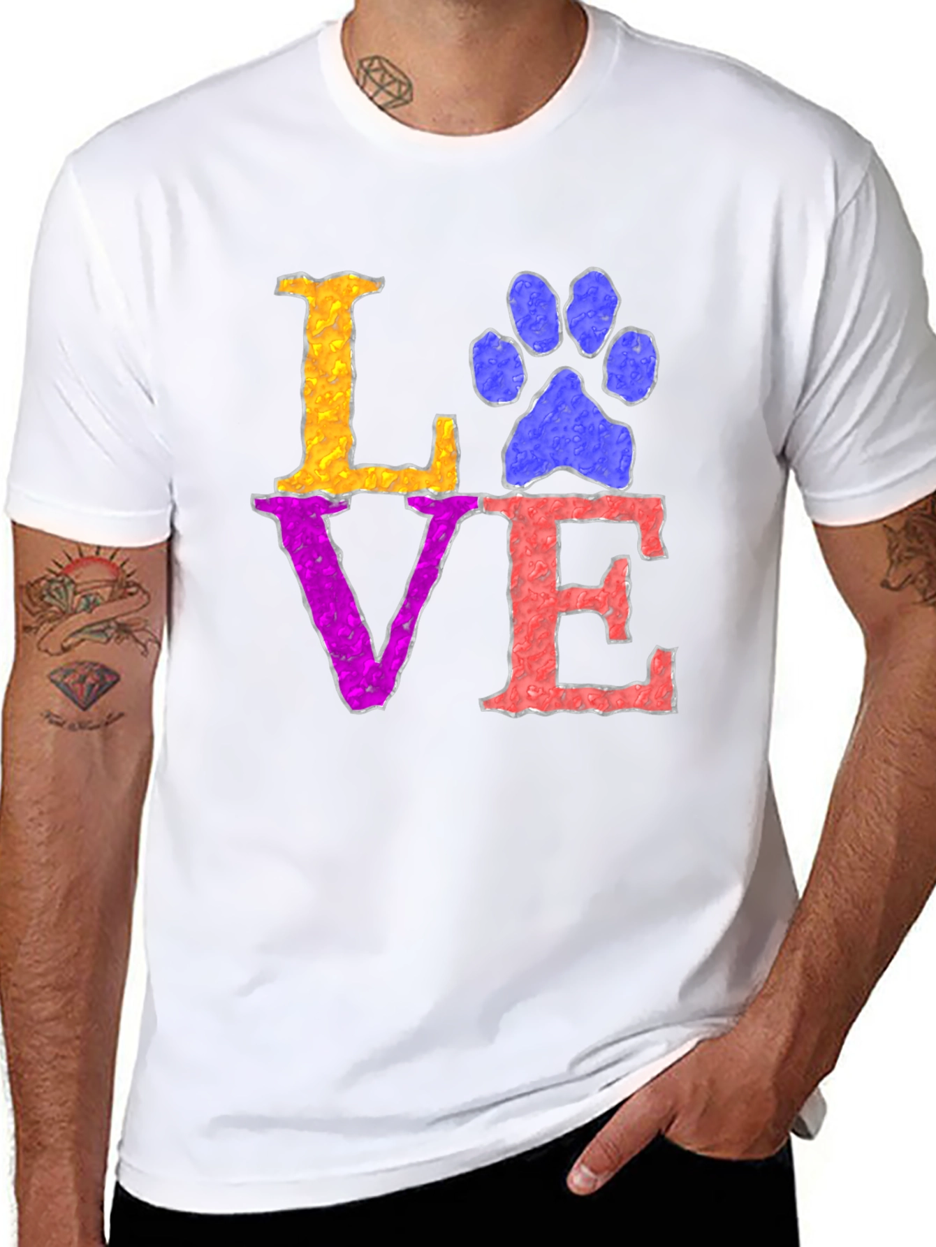 Love Paw Print T-Shirt - Pet Lover Tee