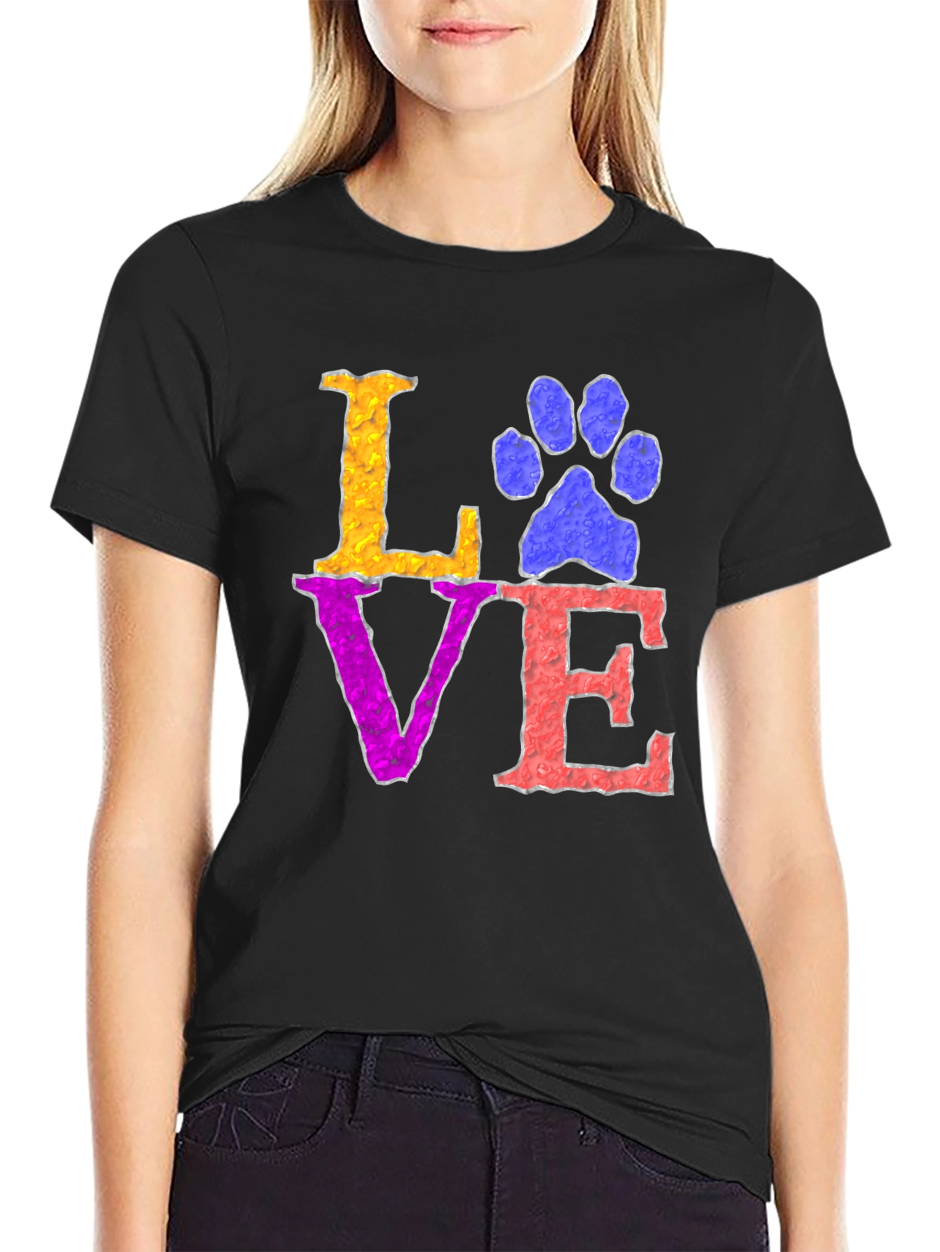 Love Paw Print T-Shirt - Pet Lover Tee