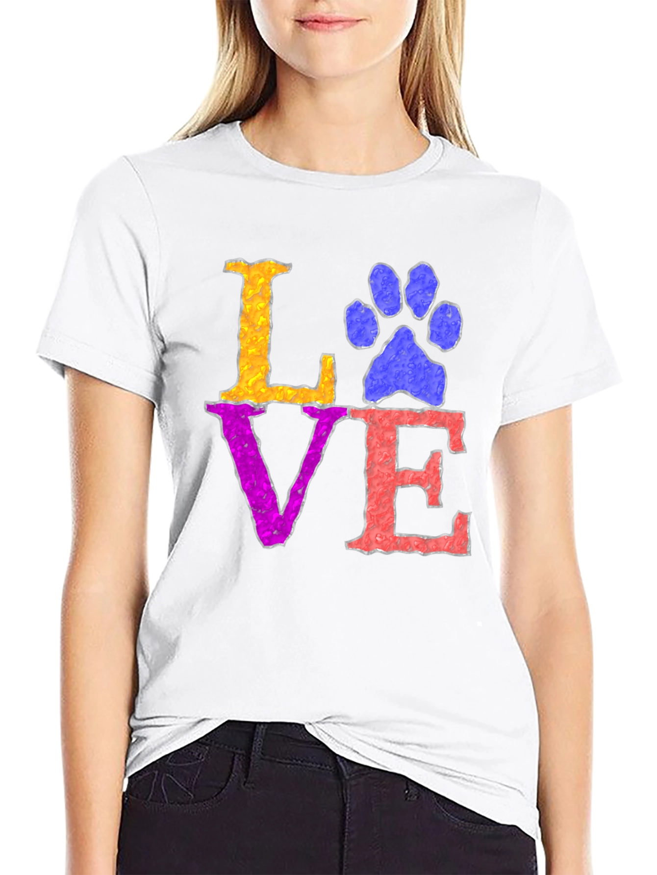 Love Paw Print T-Shirt - Pet Lover Tee