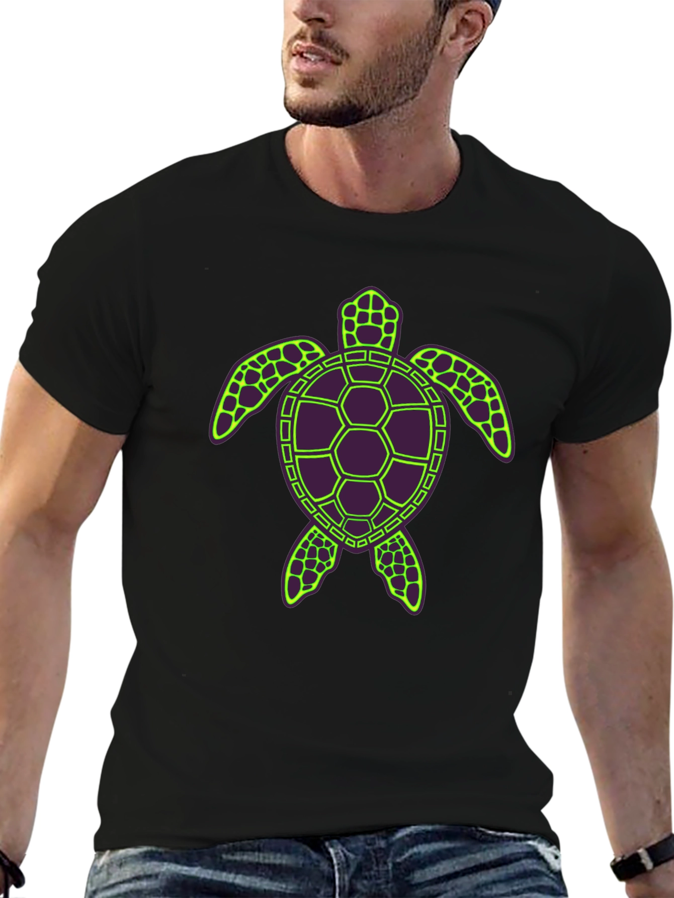 Turtle Graphic Tee - Unique Neon Design