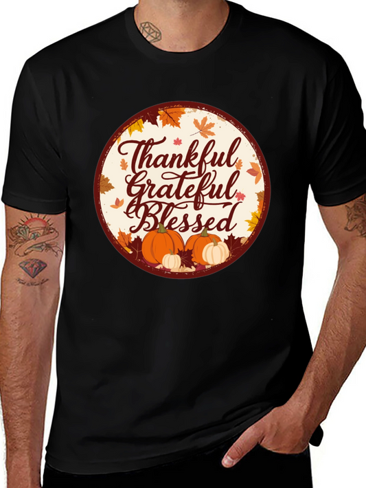 Thankful Grateful Blessed Fall Graphic Tee