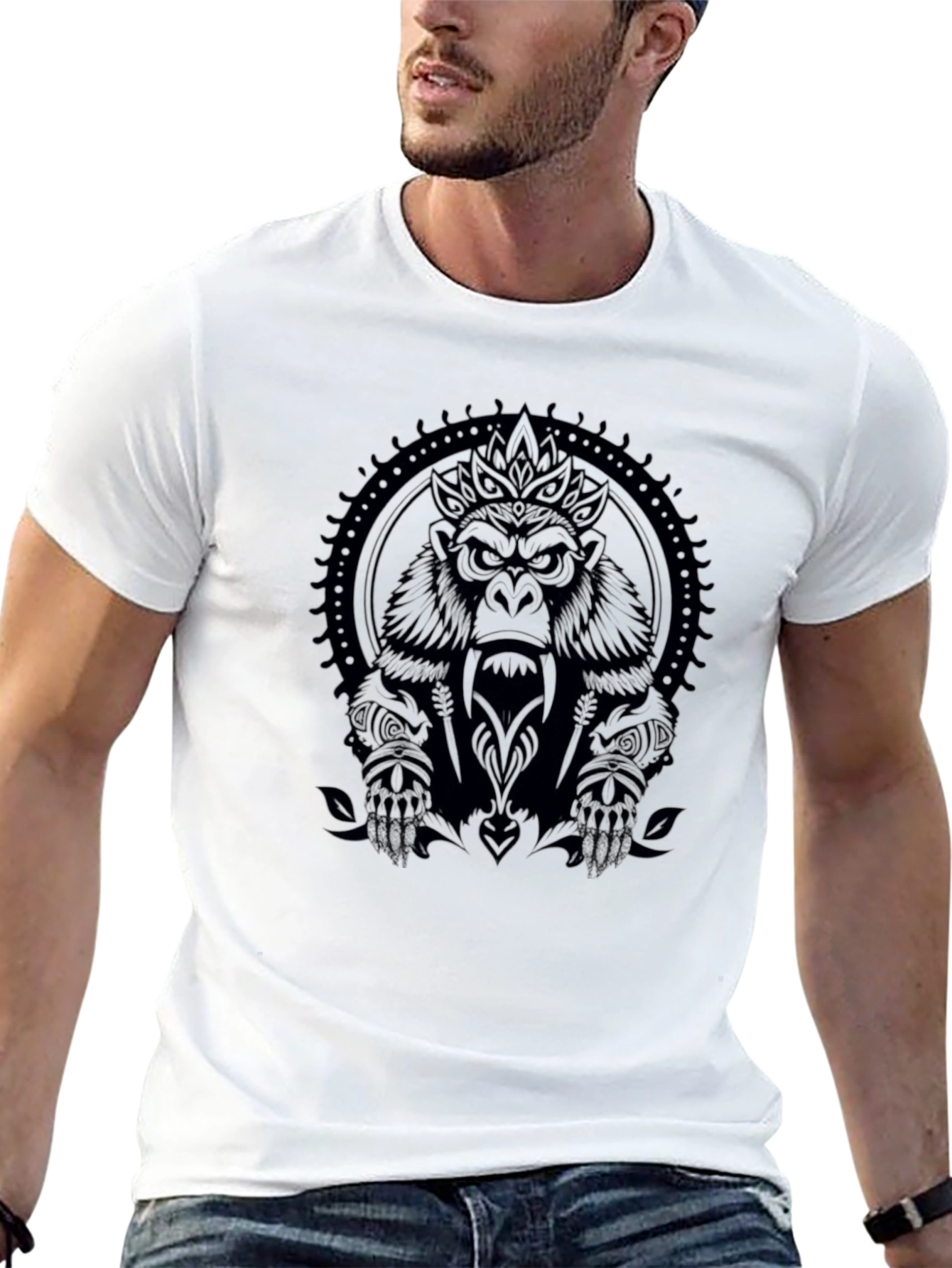 King Kong Graphic Tee - Black Crew Neck T-Shirt