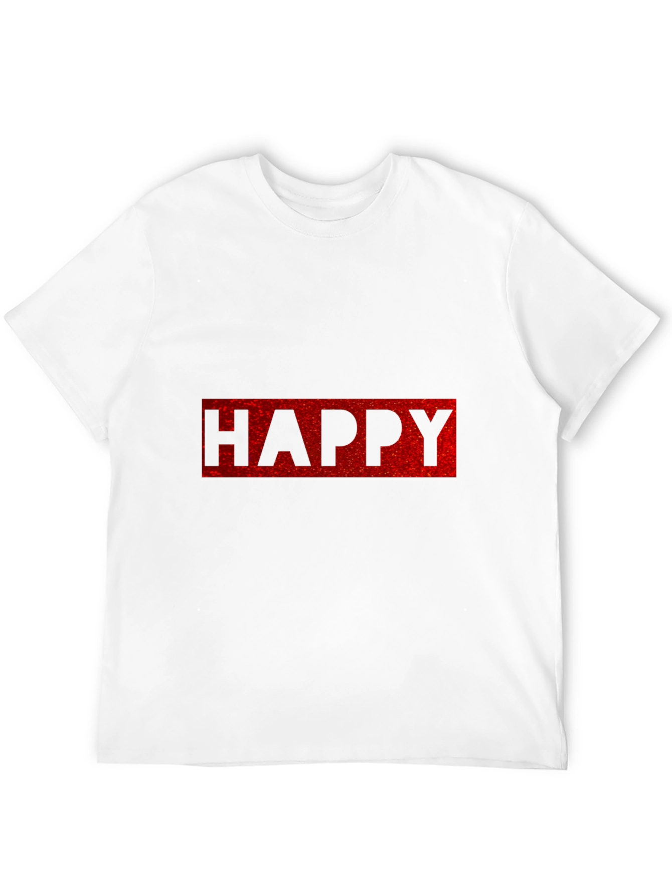 Happy Graphic Tee - Casual Cotton Blend T-Shirt