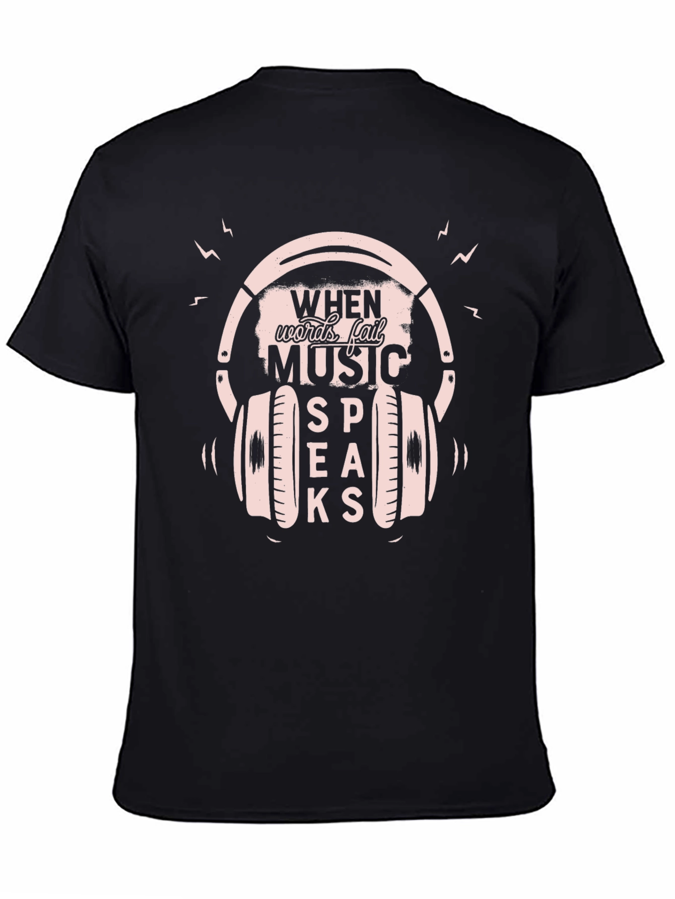 Music Speaks Graphic T-Shirt - Black