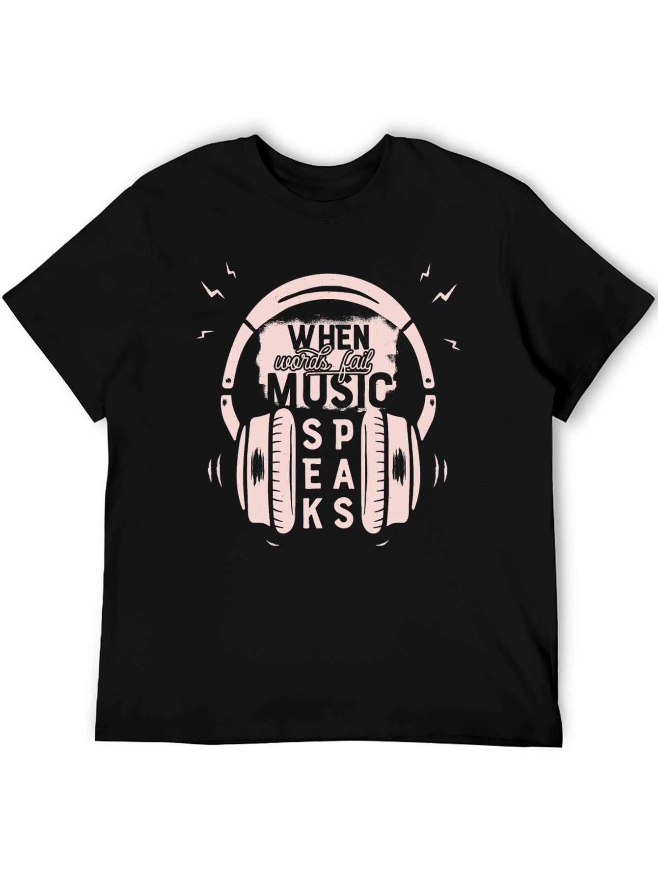 Music Speaks Graphic T-Shirt - Black