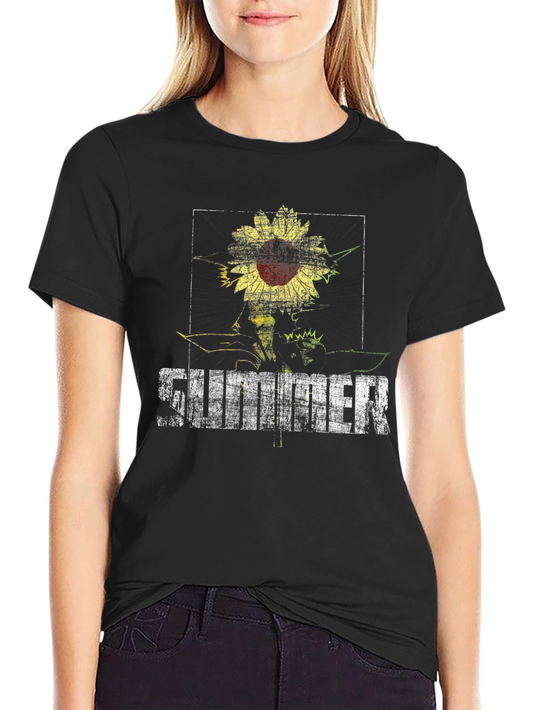 Sunflower Summer Graphic Tee - Black