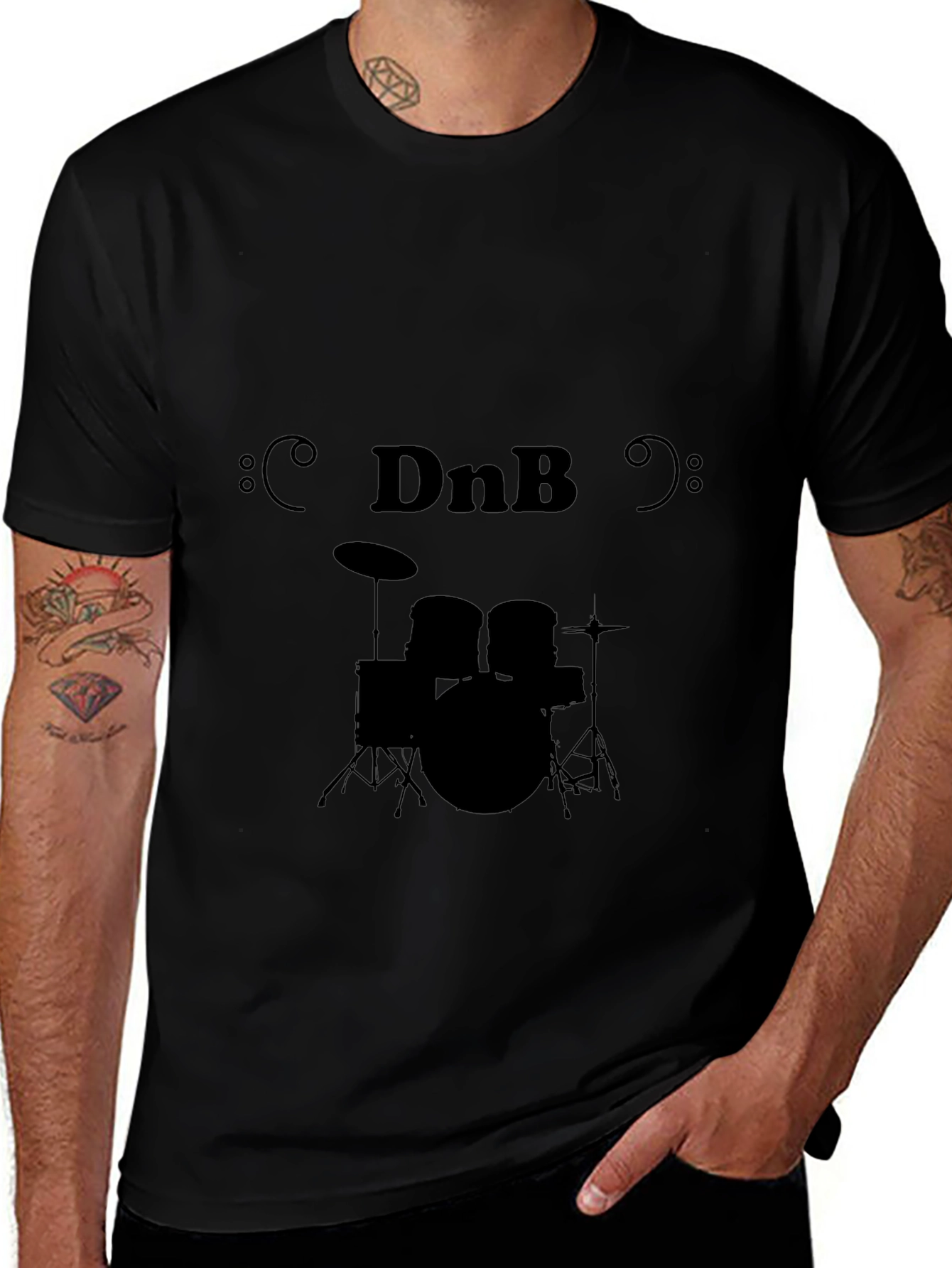 DnB Drum Kit Graphic Tee - Music Lover T-Shirt