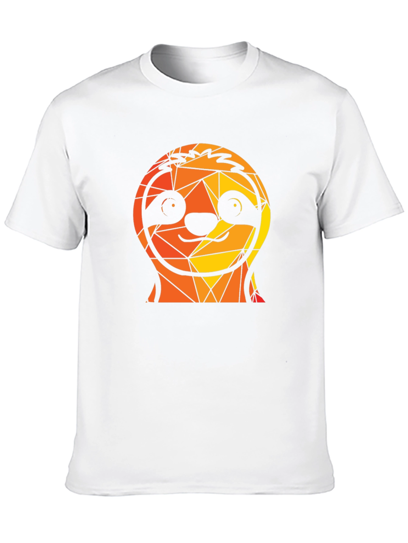 Geometric Sloth Graphic Black T-Shirt