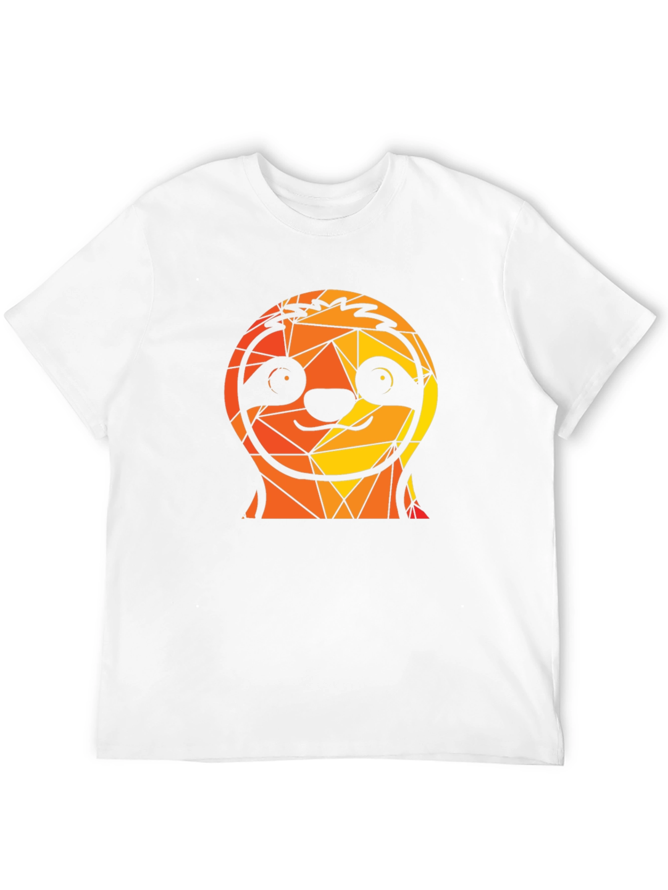 Geometric Sloth Graphic Black T-Shirt