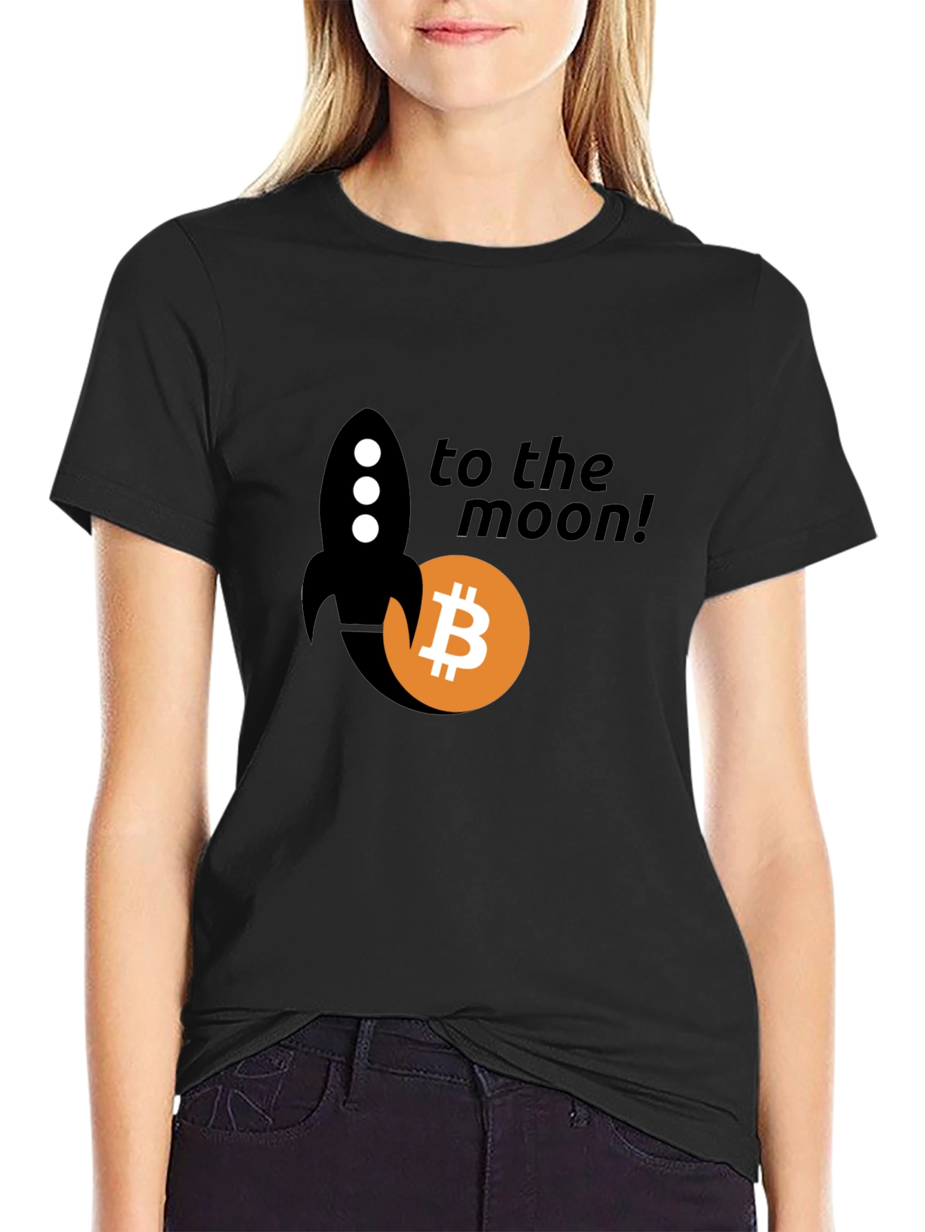 Bitcoin To The Moon Black T-Shirt