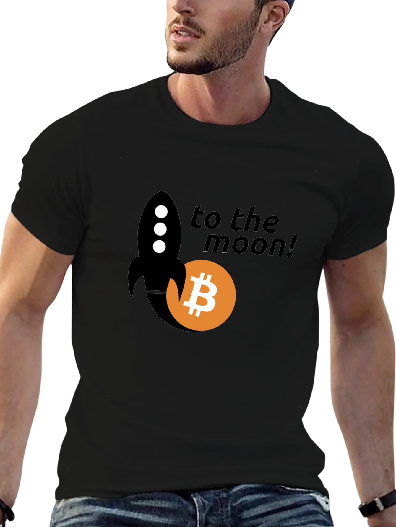 Bitcoin To The Moon Black T-Shirt