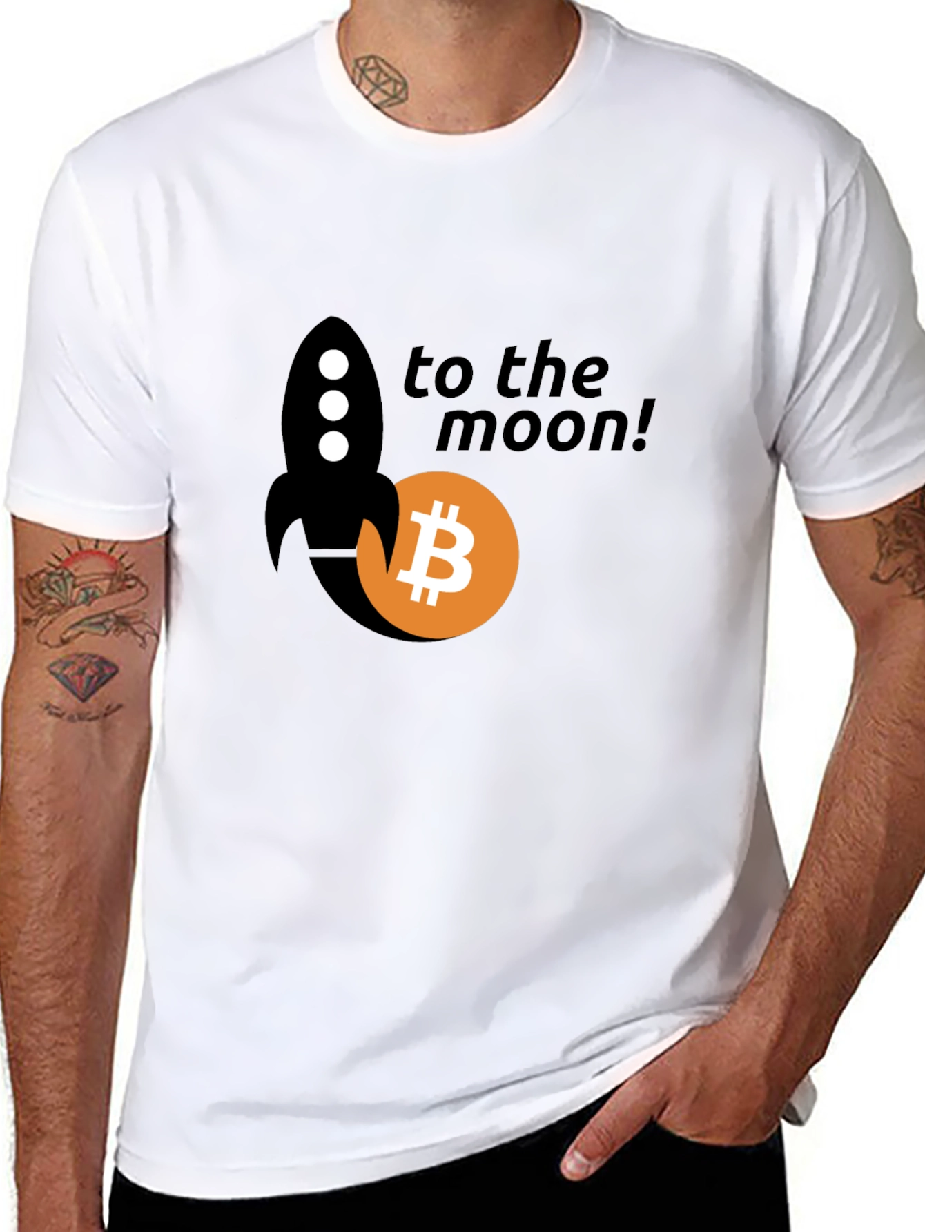 Bitcoin To The Moon Black T-Shirt