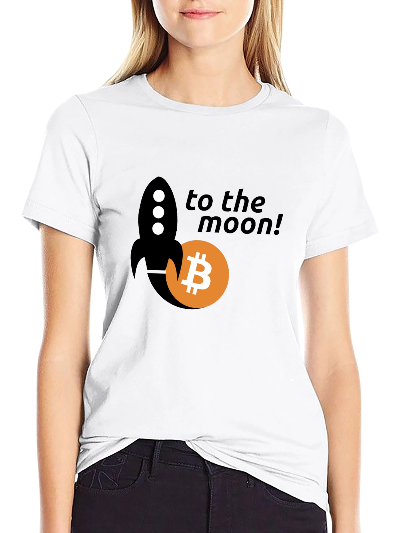 Bitcoin To The Moon Black T-Shirt