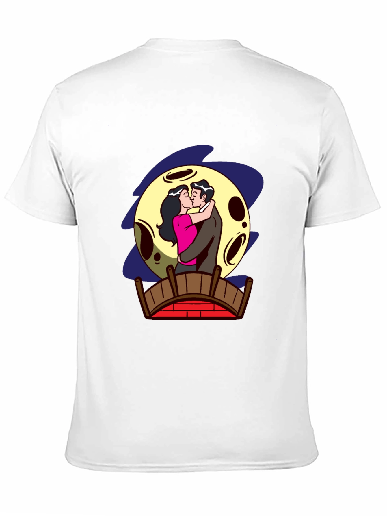 Romantic Moonlit Kiss Graphic Tee