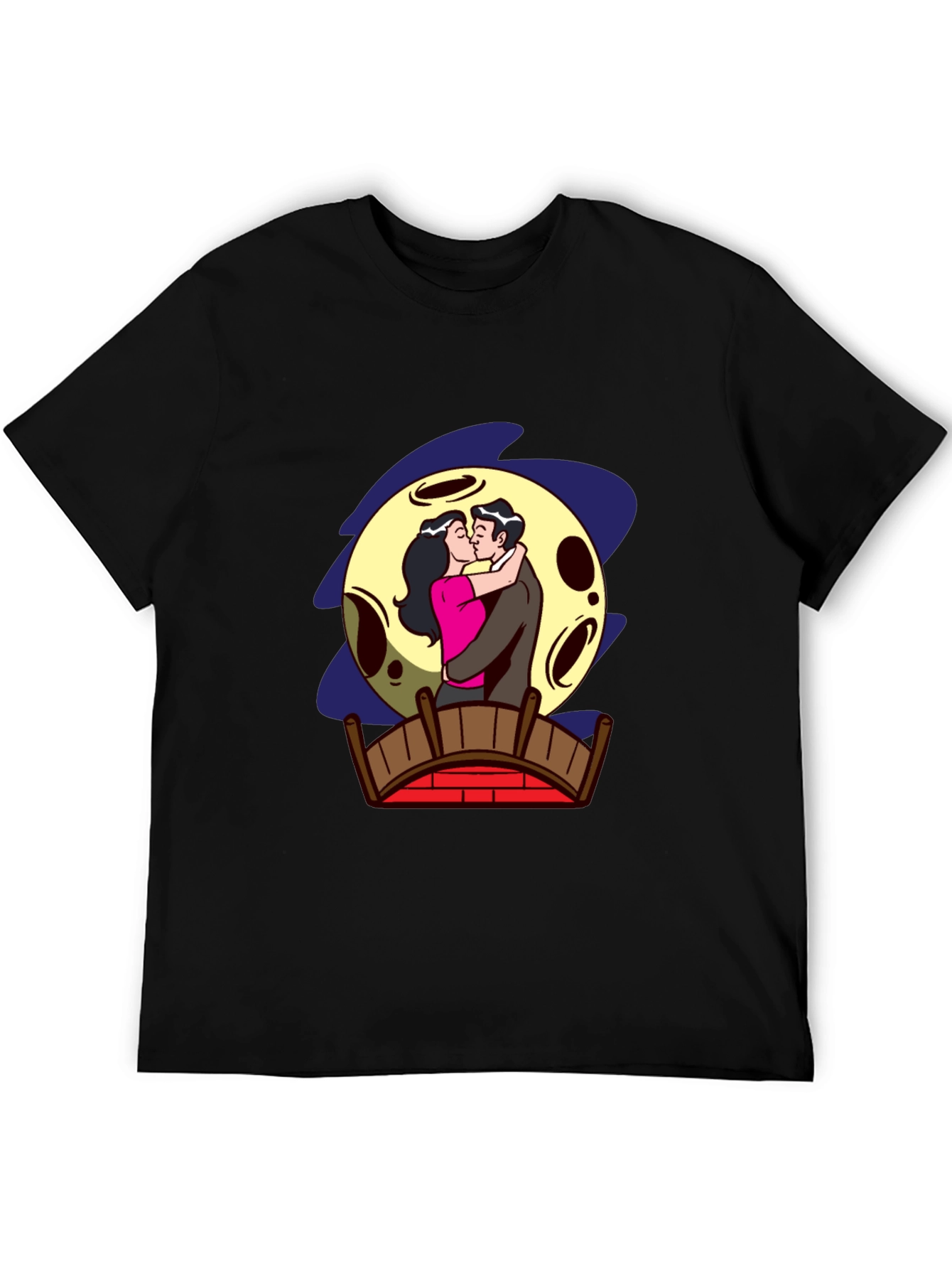 Romantic Moonlit Kiss Graphic Tee