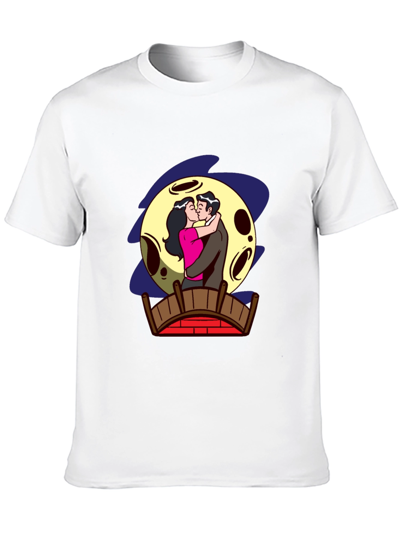 Romantic Moonlit Kiss Graphic Tee