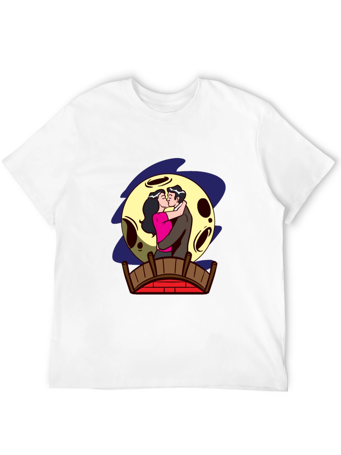 Romantic Moonlit Kiss Graphic Tee