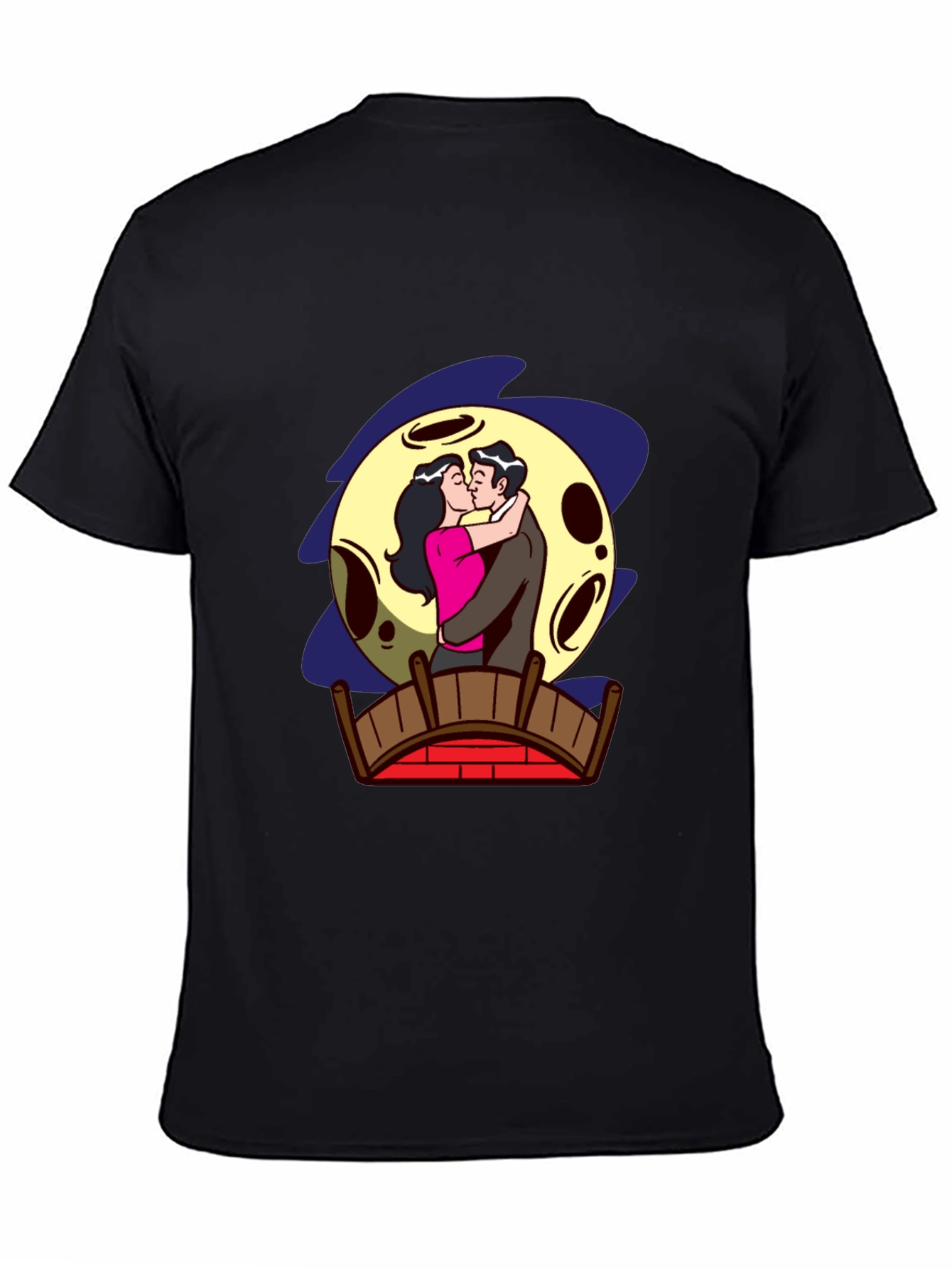 Romantic Moonlit Kiss Graphic Tee