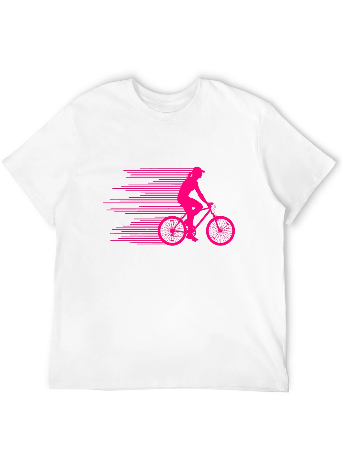 Black T-Shirt with Cyclist Graphic