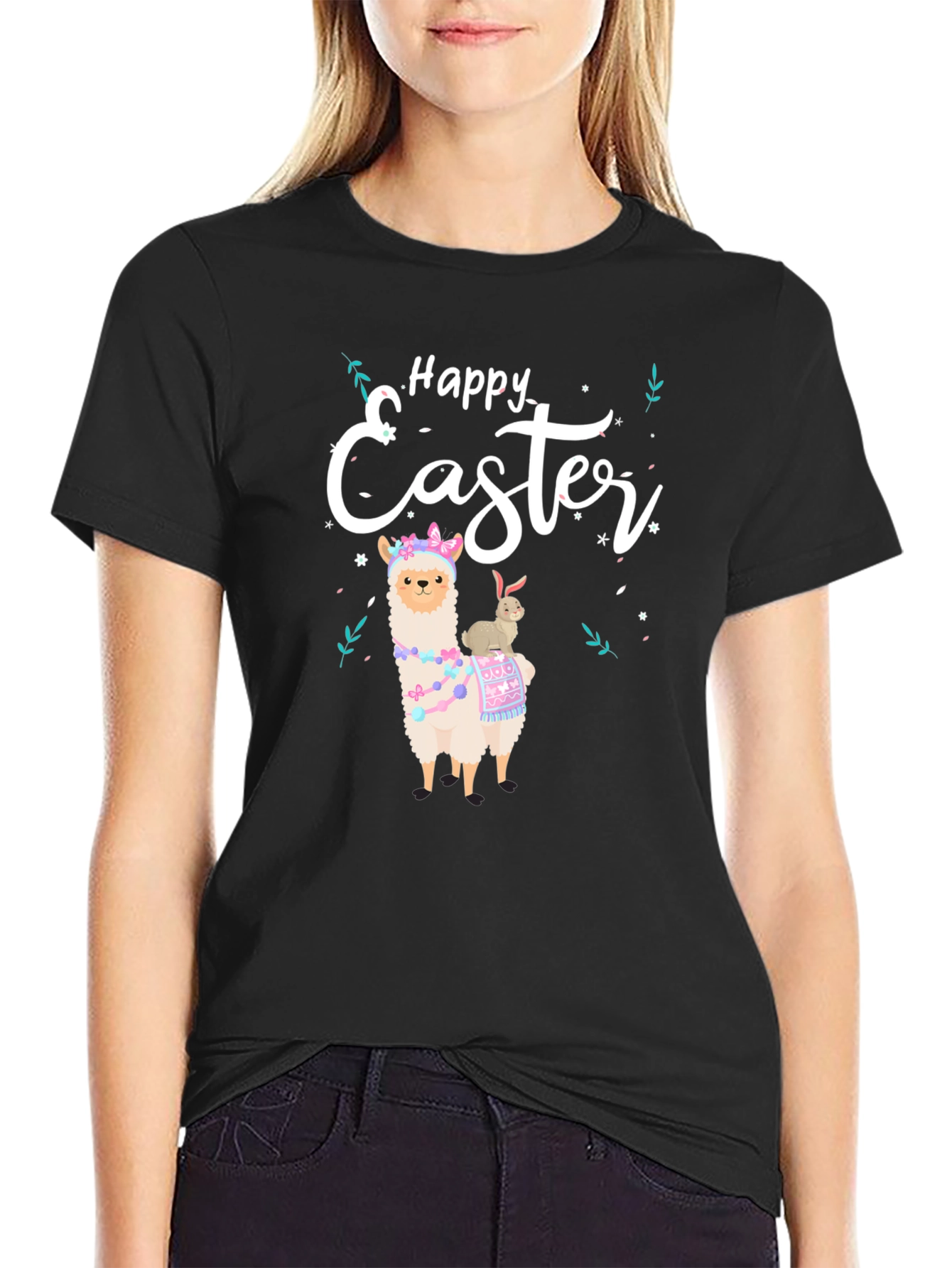 Happy Easter Llama Graphic T-Shirt