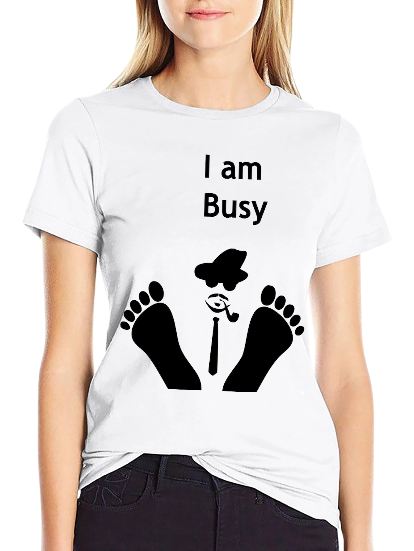 I am Busy Funny Black Graphic Tee