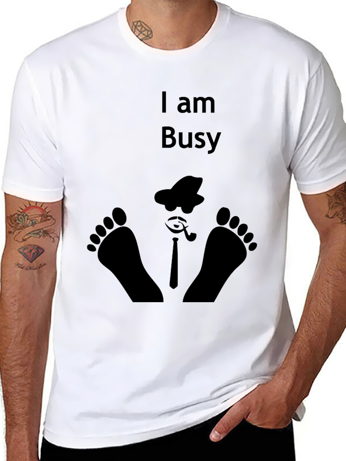 I am Busy Funny Black Graphic Tee