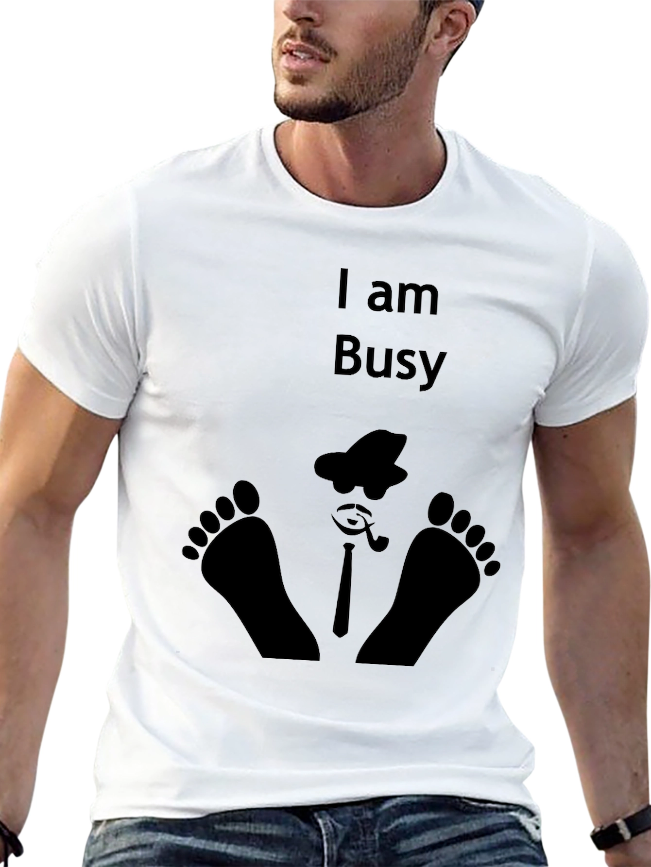 I am Busy Funny Black Graphic Tee