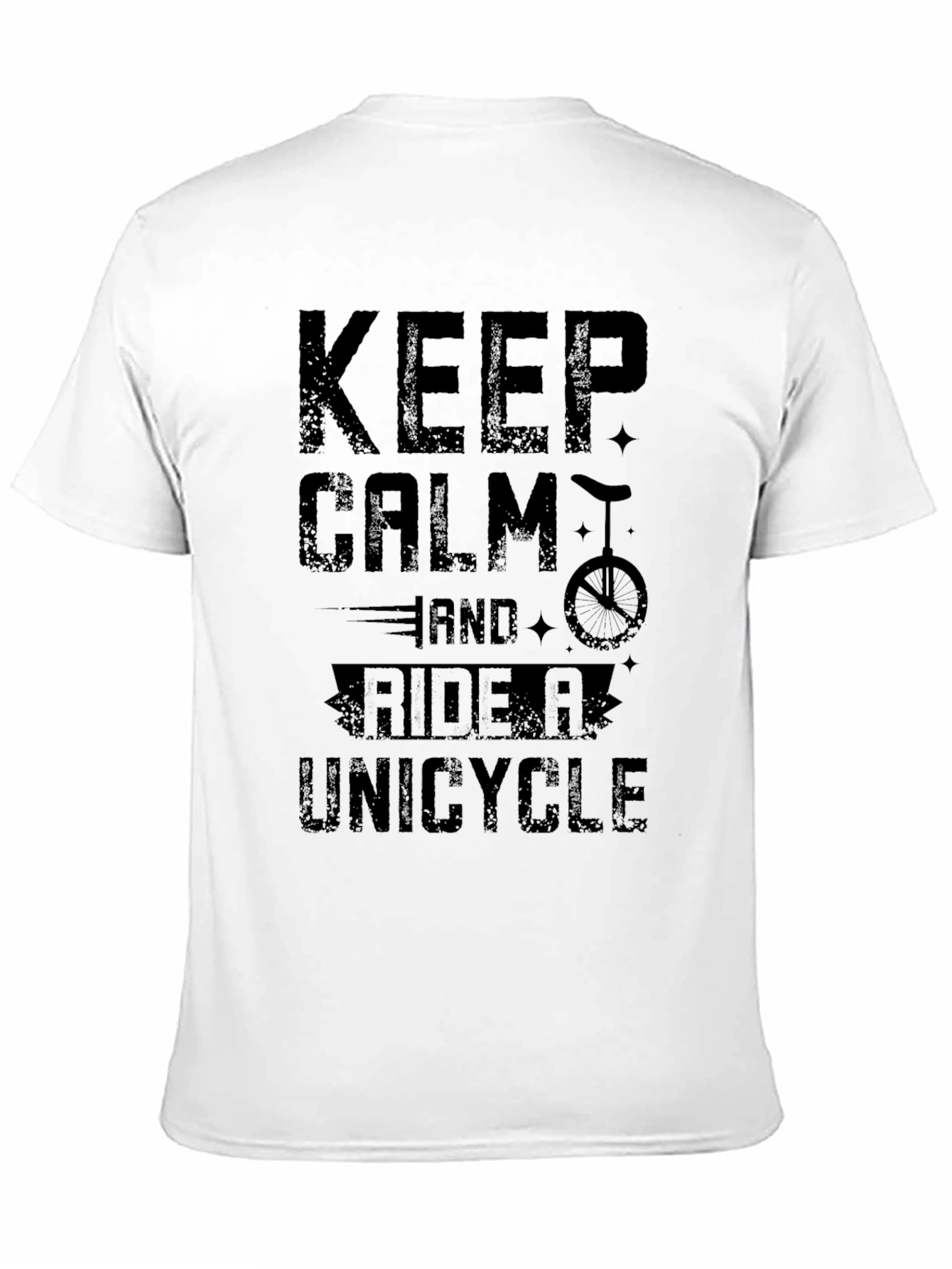 Keep Calm and Ride a Unicycle Mens Black T-Shirt