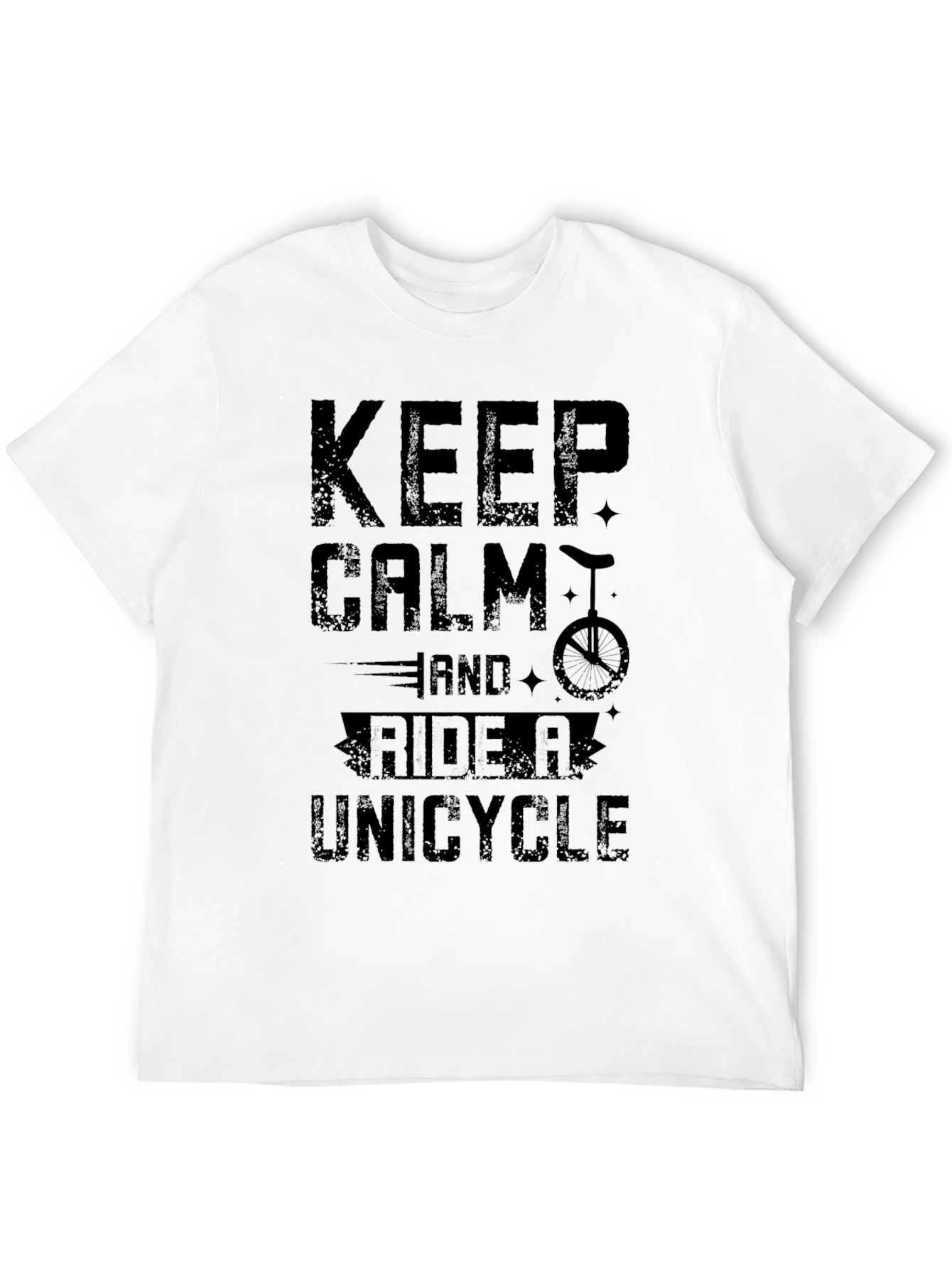 Keep Calm and Ride a Unicycle Mens Black T-Shirt