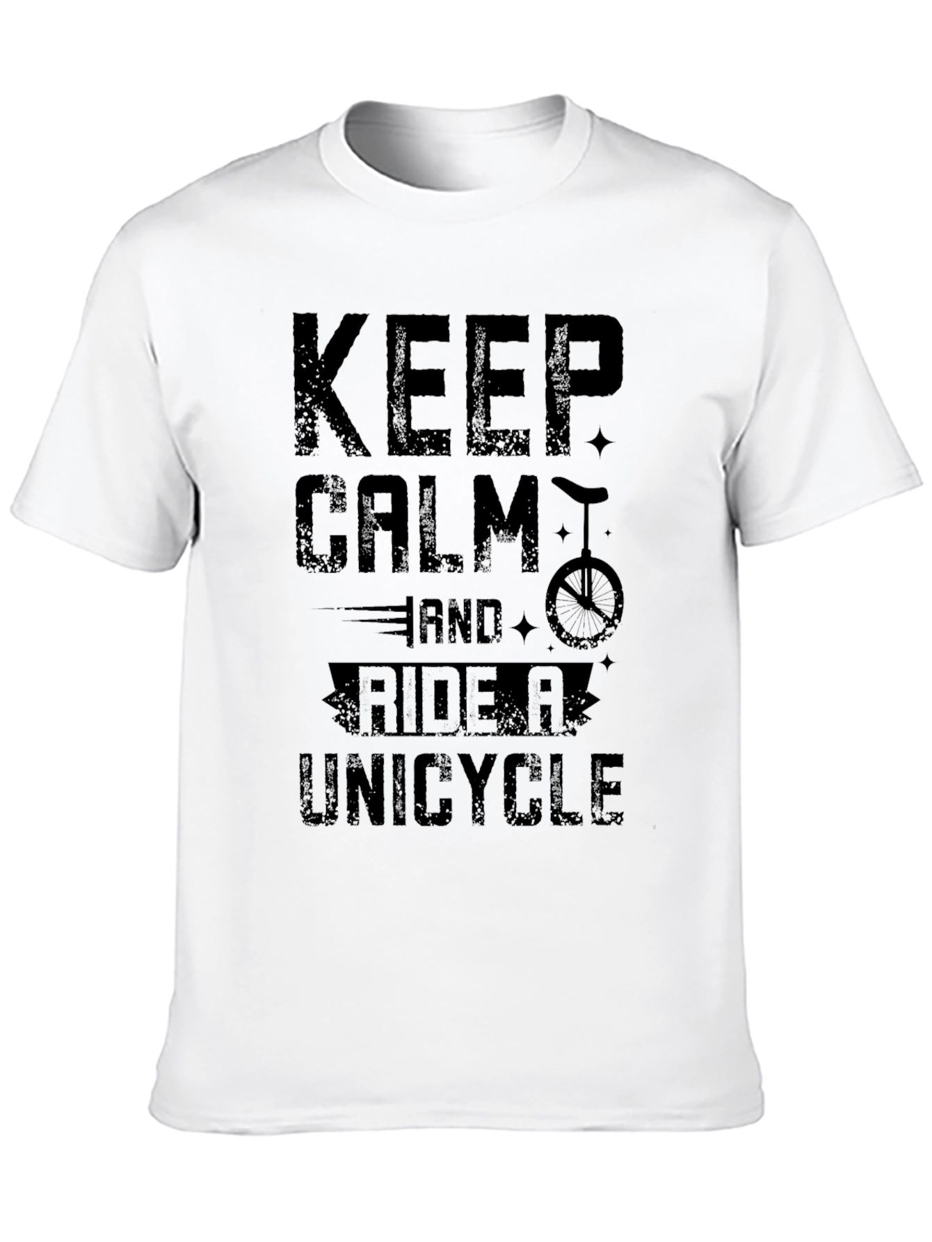 Keep Calm and Ride a Unicycle Mens Black T-Shirt